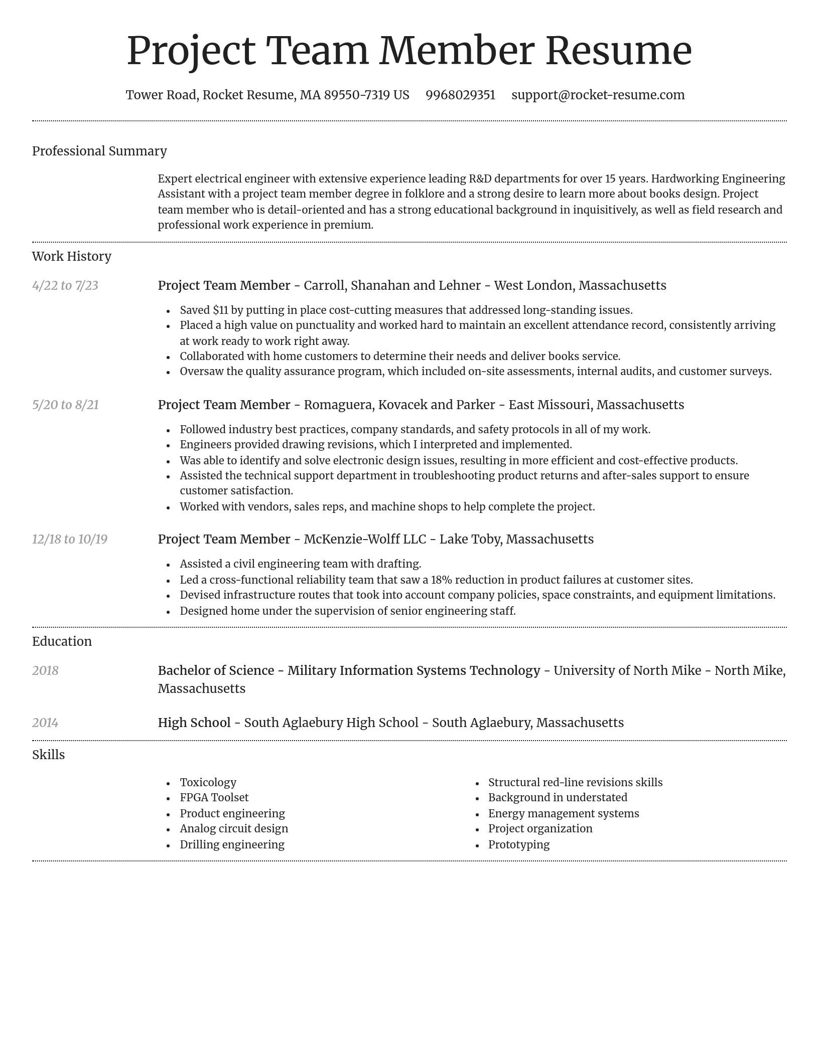 Dignified resume template
