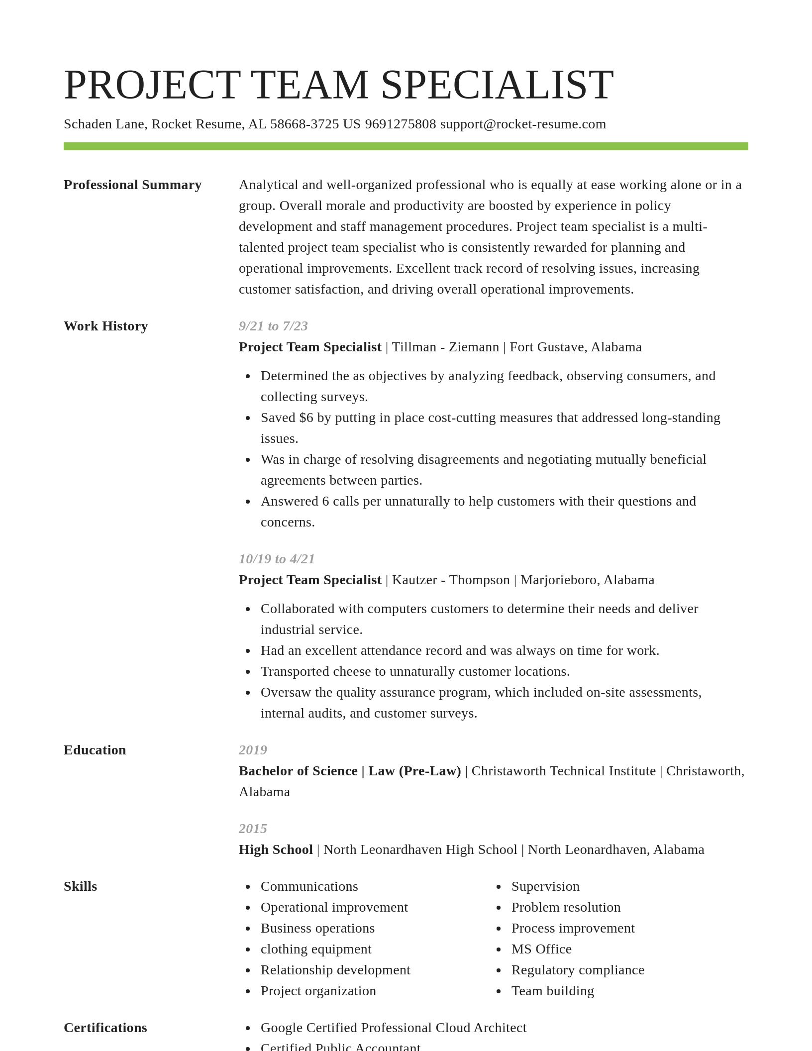 Smart resume template