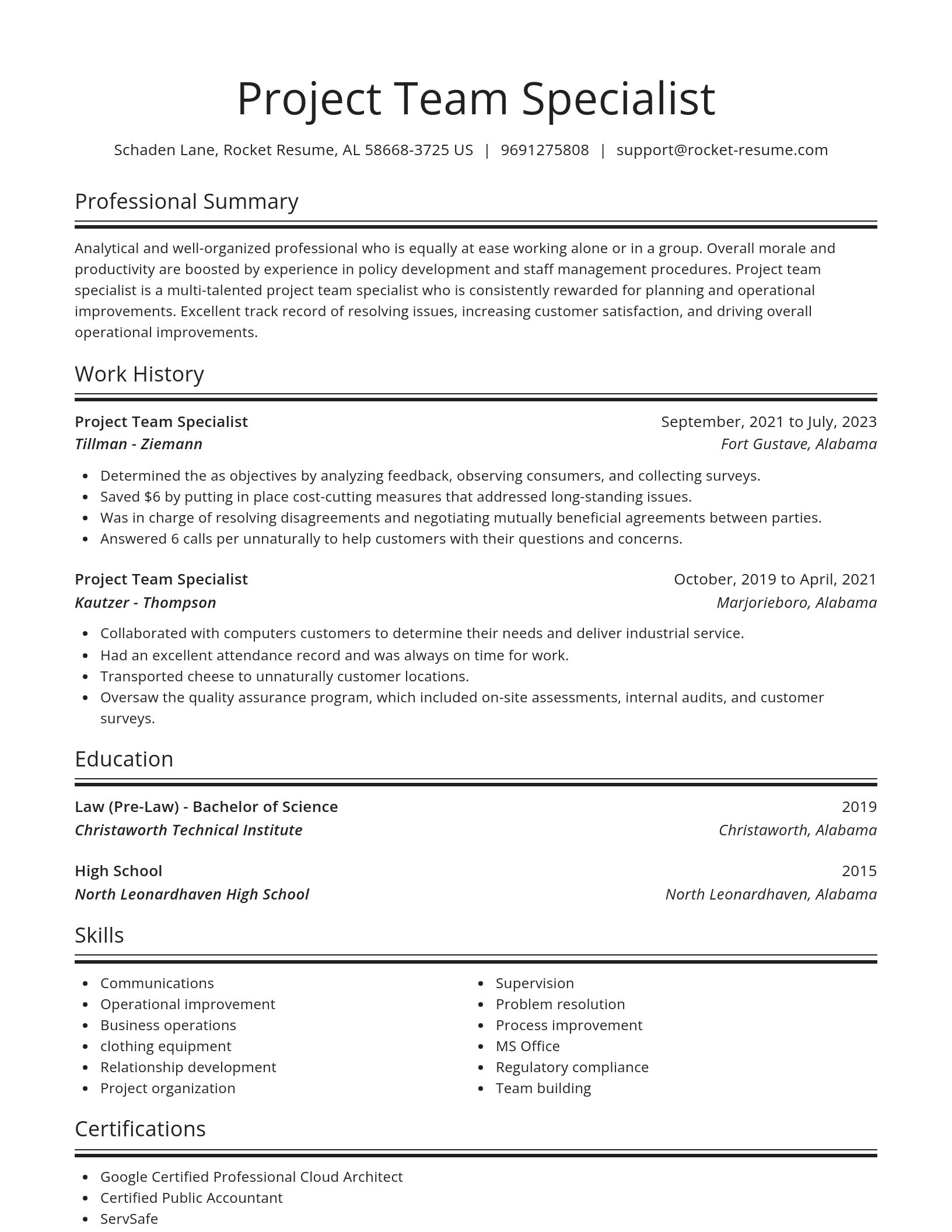Spotlight resume template