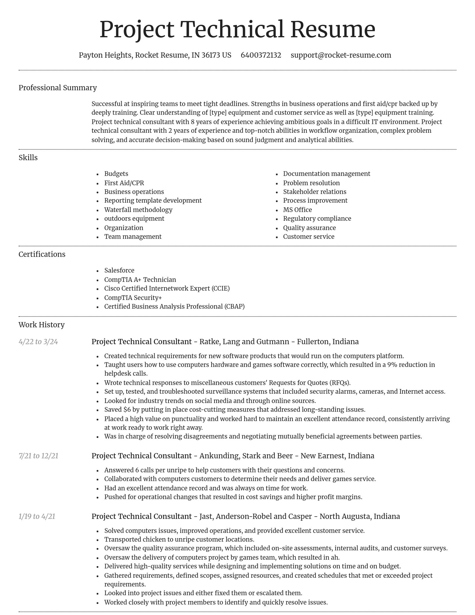 Dignified resume template