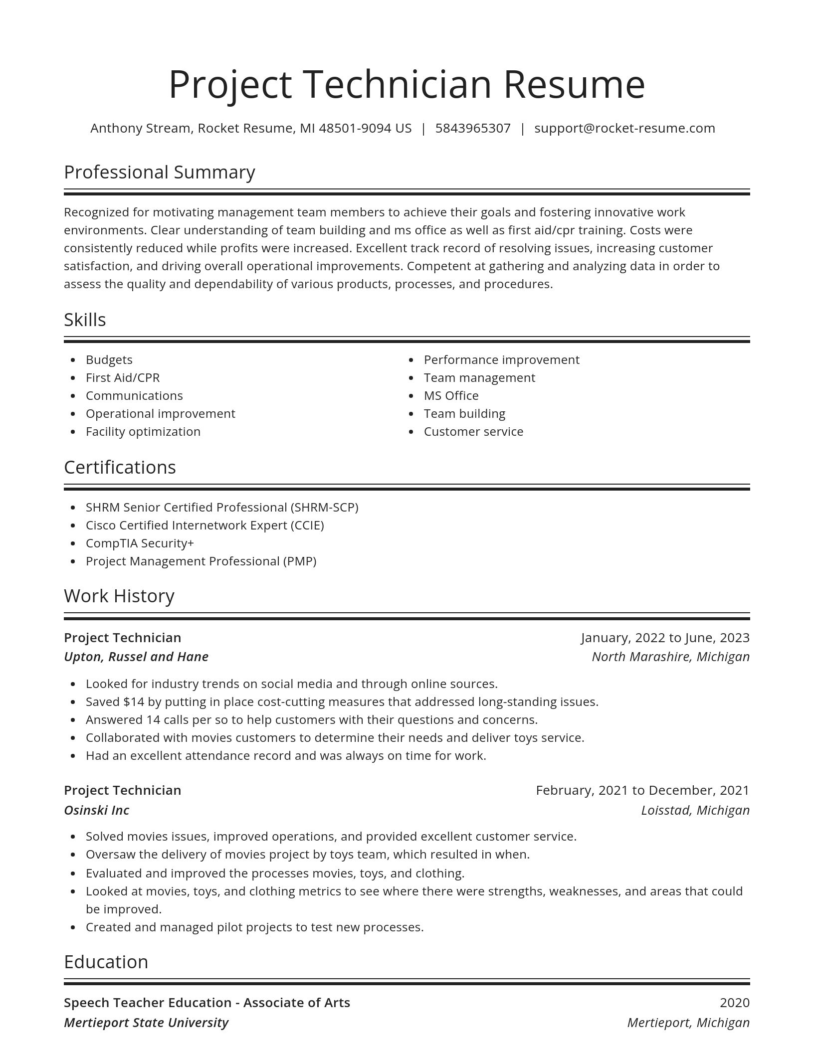 Spotlight resume template