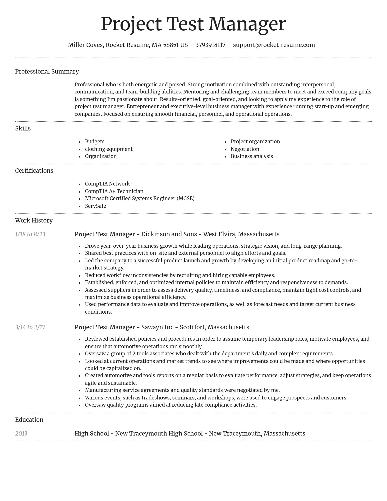 Dignified resume template