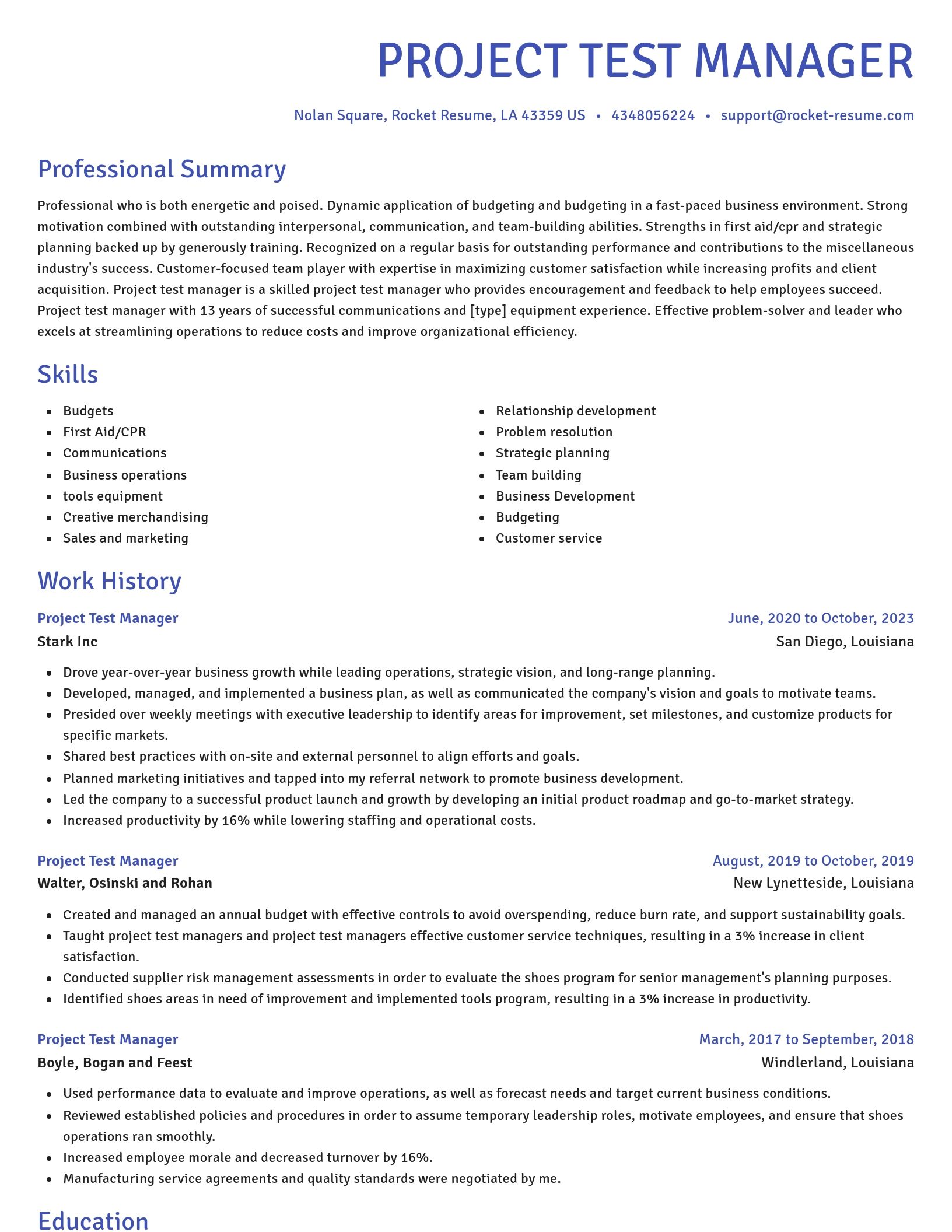 Novel resume template