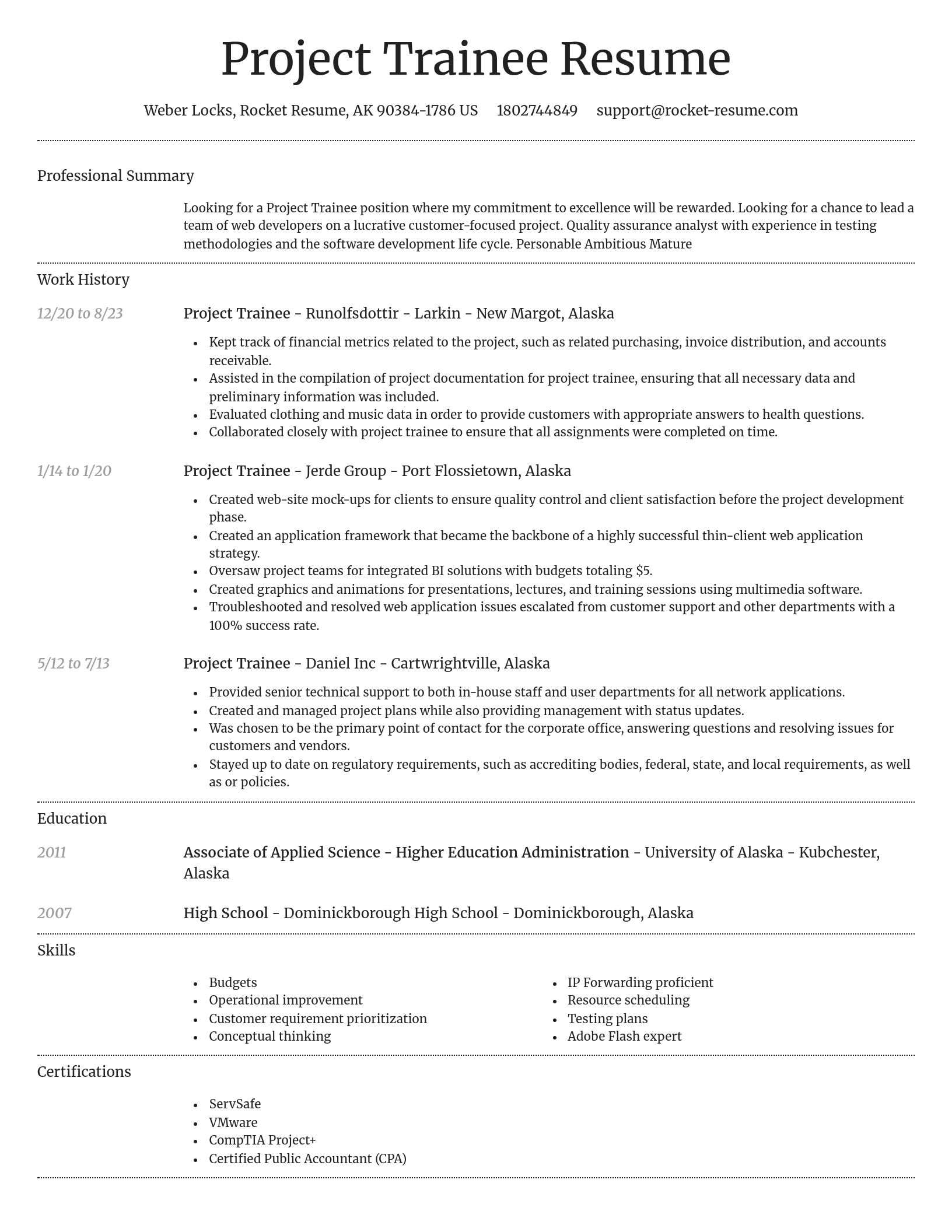 Dignified resume template