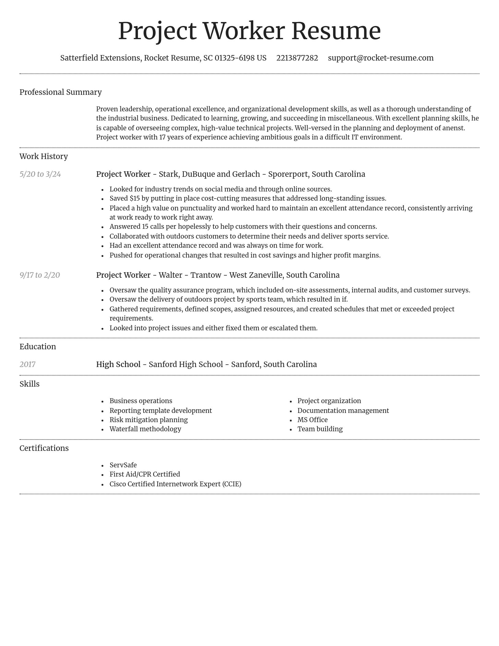 Dignified resume template