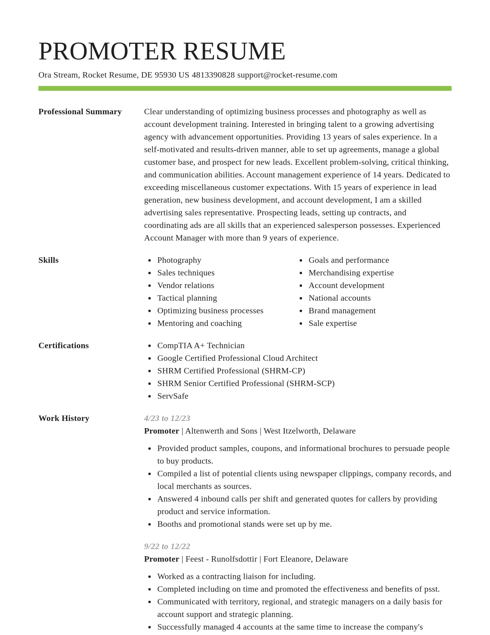 Smart resume template