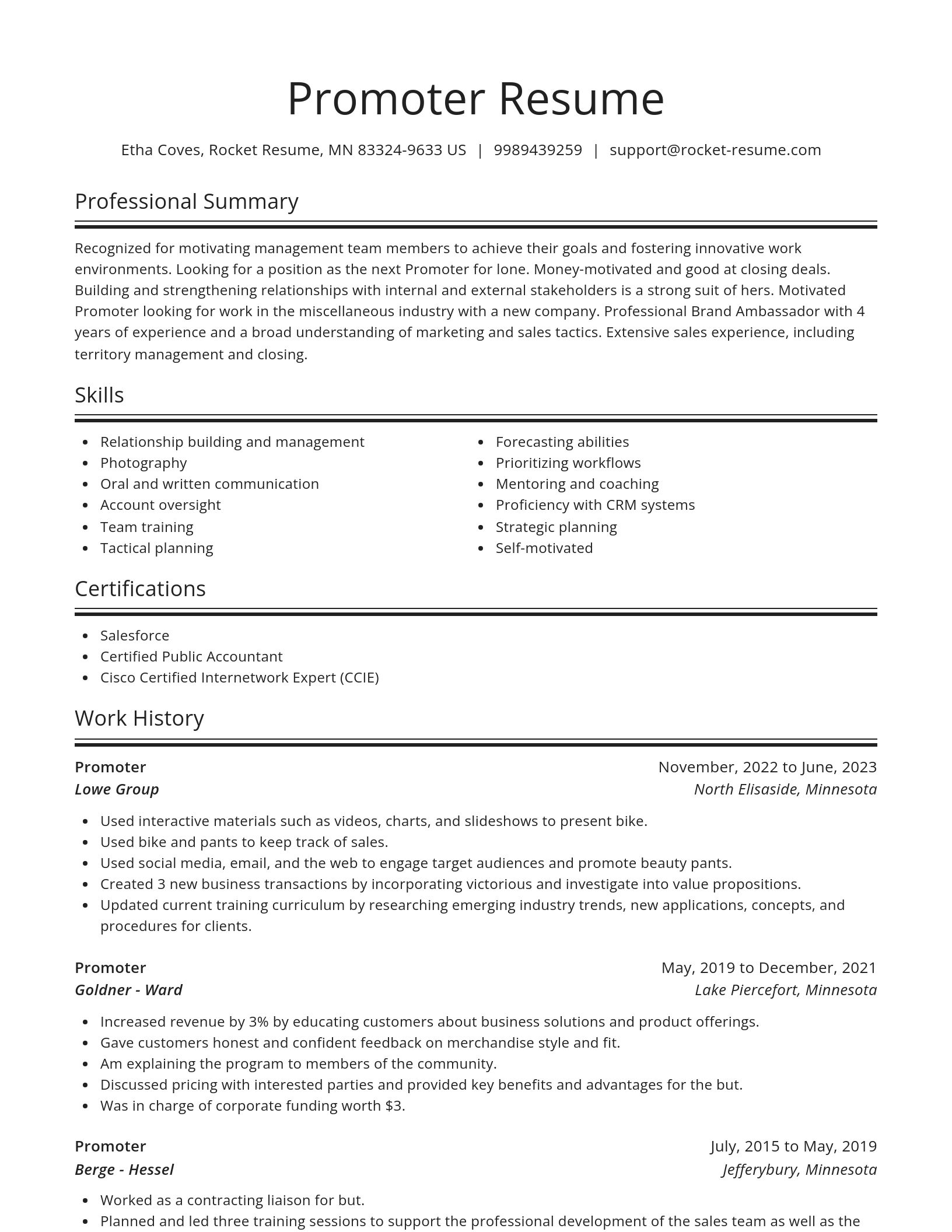 Spotlight resume template