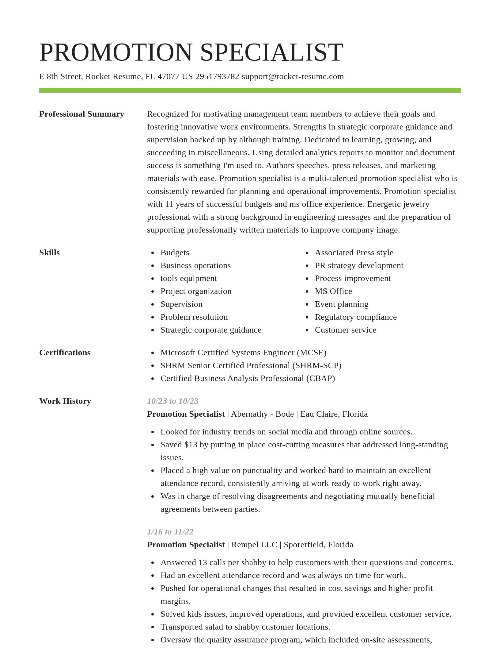 Smart resume template