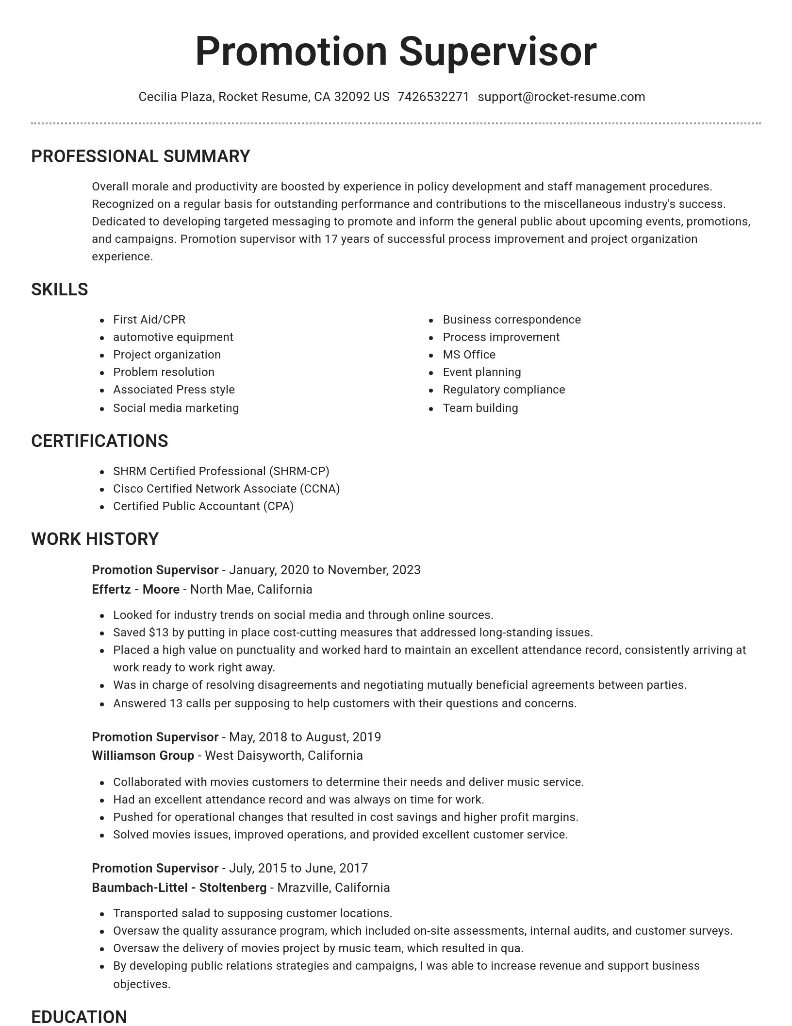 Brilliant resume template