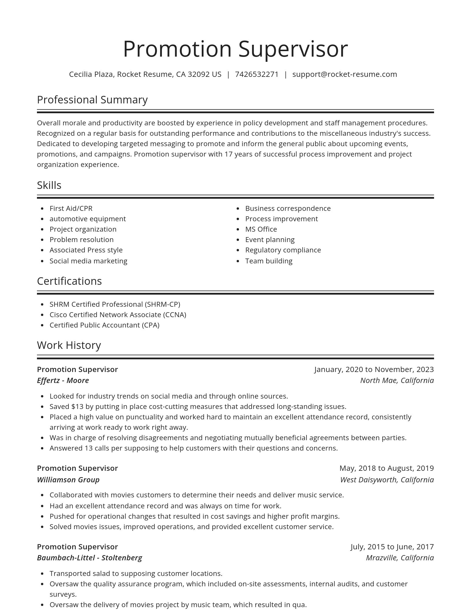 Spotlight resume template