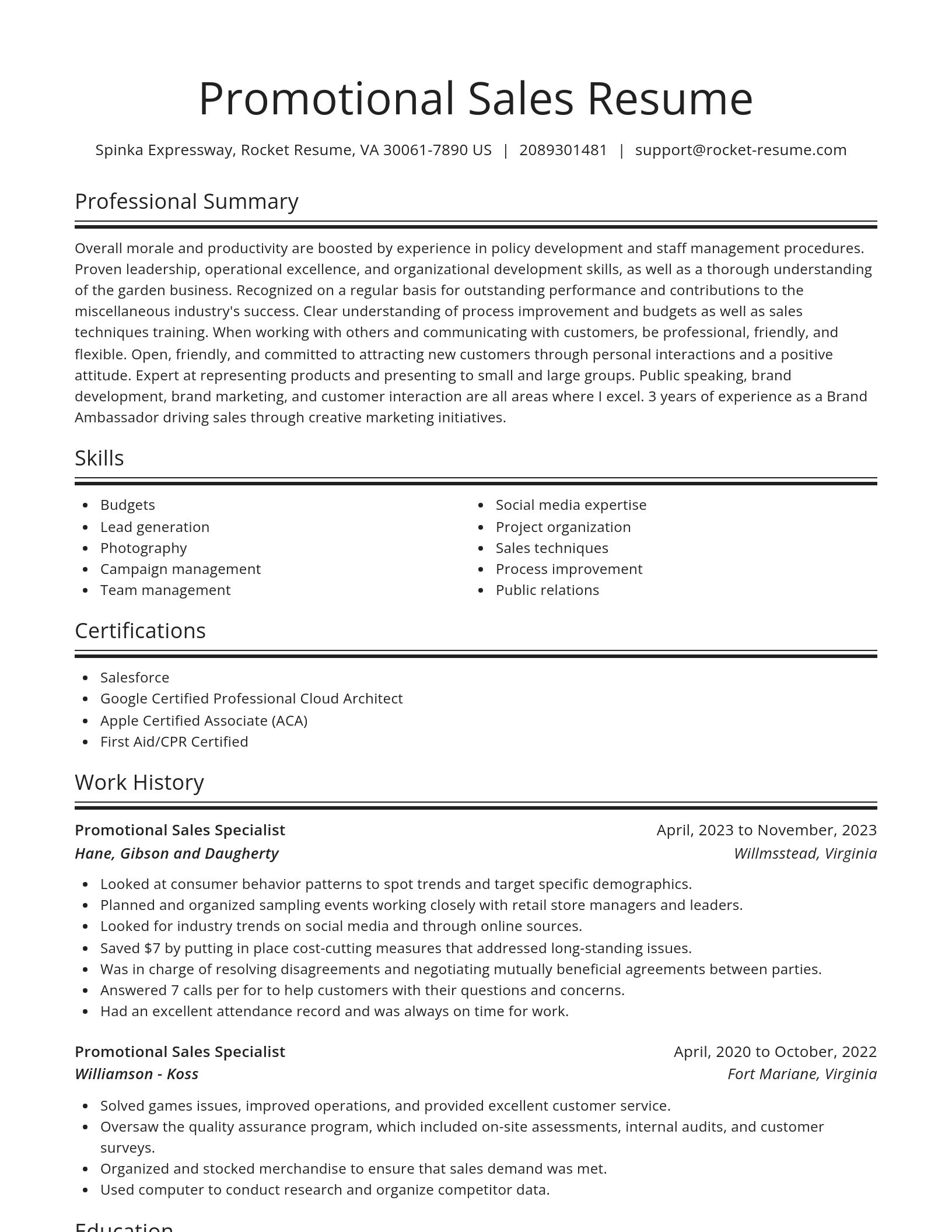 Spotlight resume template