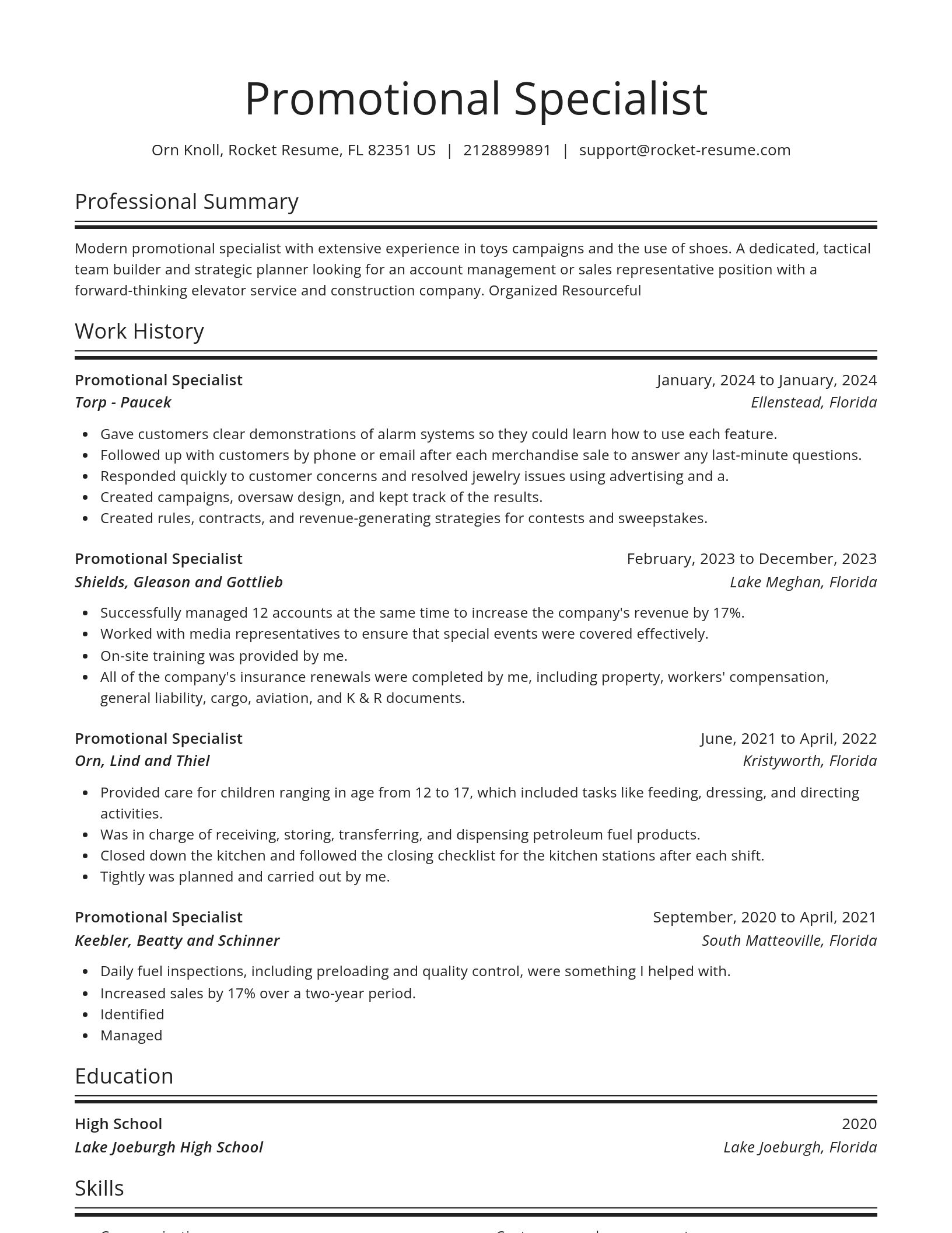 Spotlight resume template