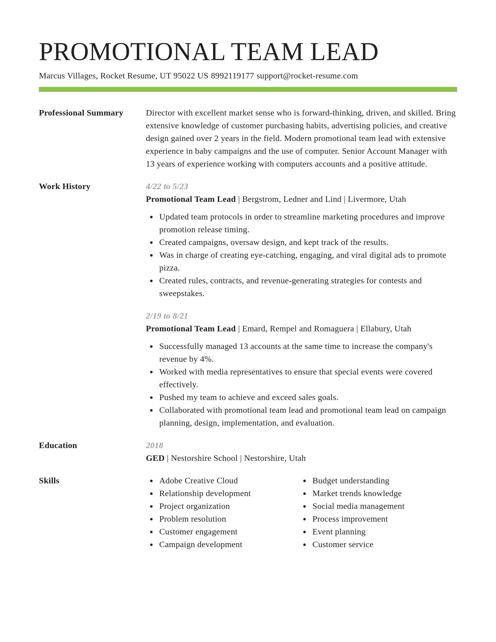 Smart resume template