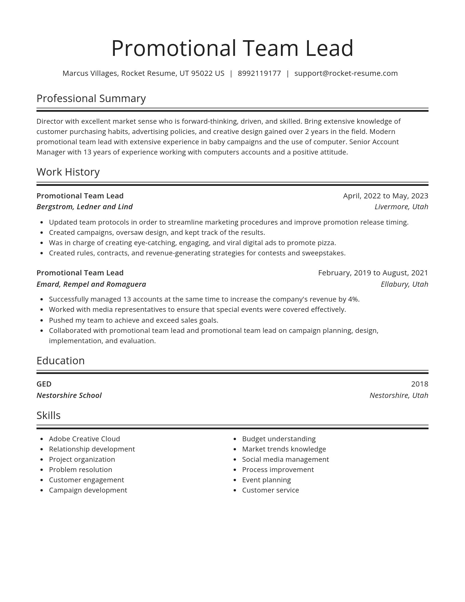 Spotlight resume template
