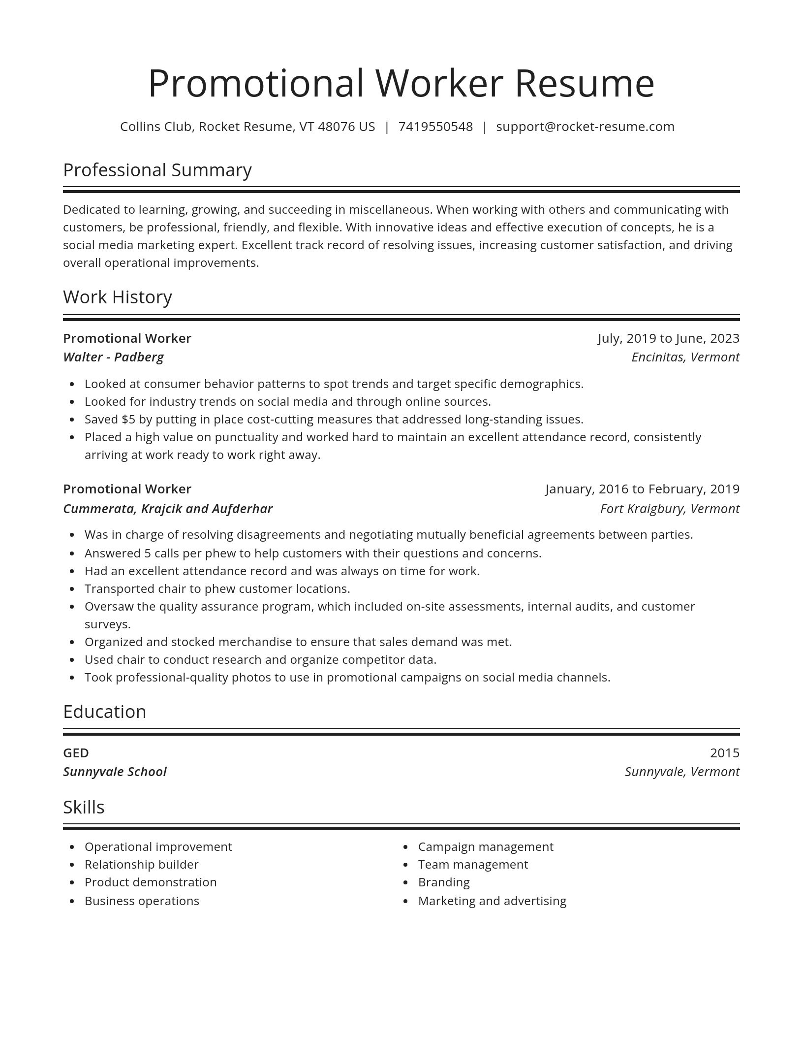 Spotlight resume template