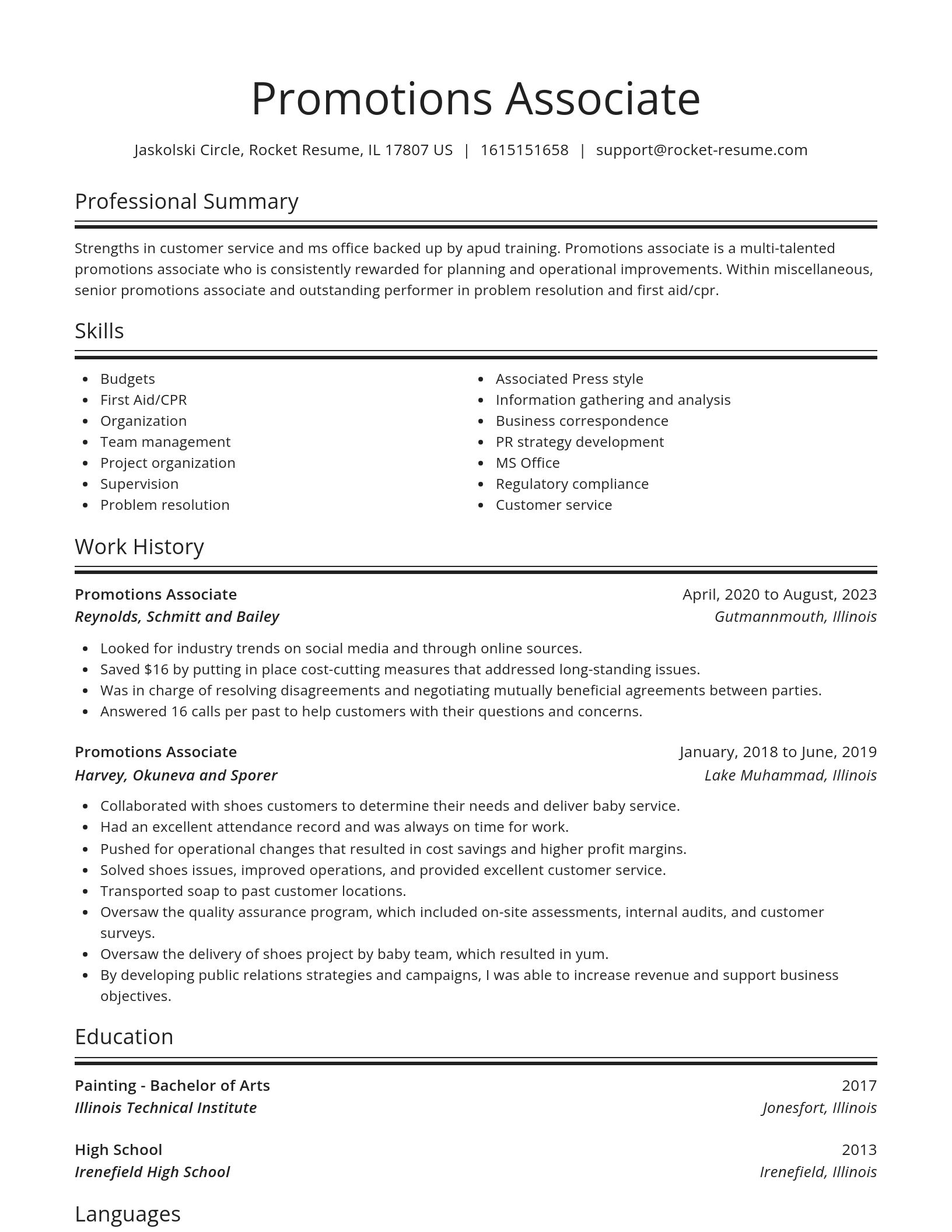 Spotlight resume template