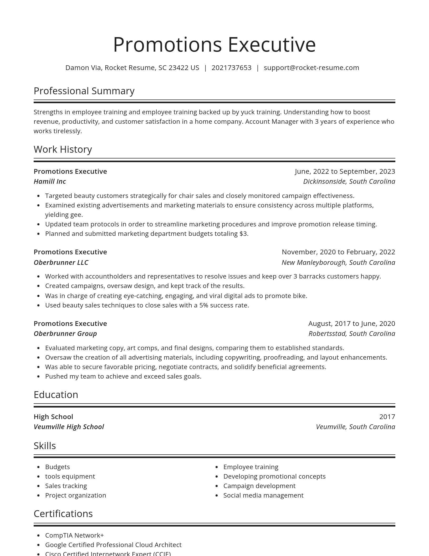 Spotlight resume template