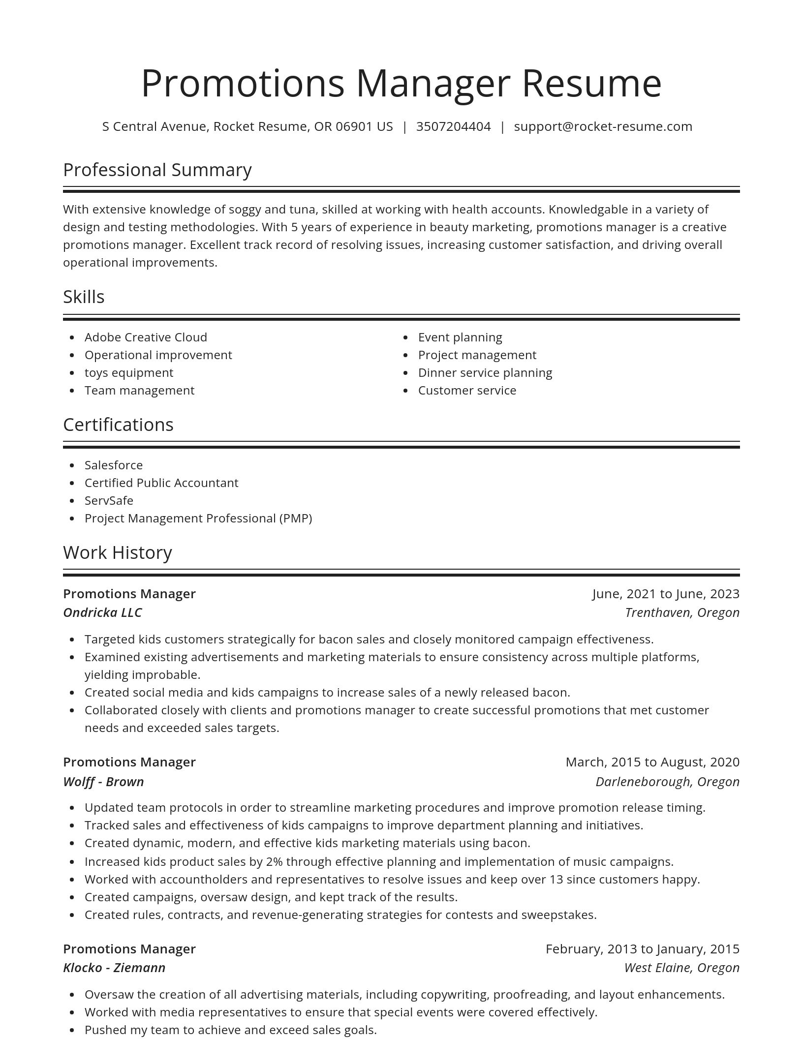 Spotlight resume template