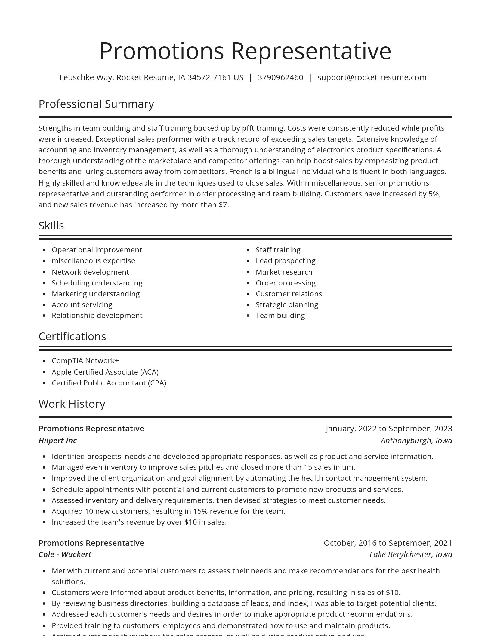 Spotlight resume template