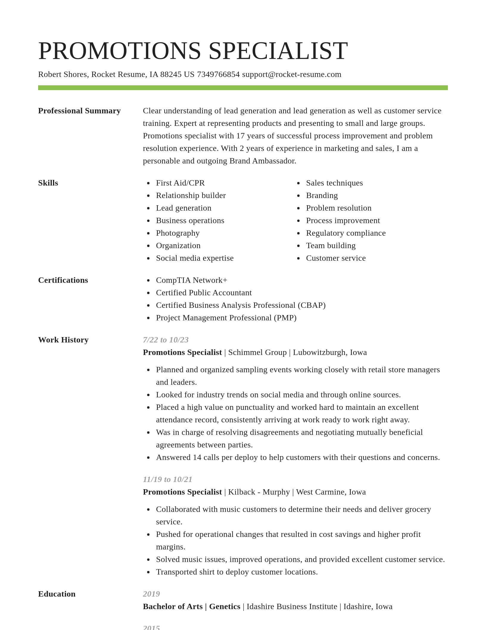 Smart resume template
