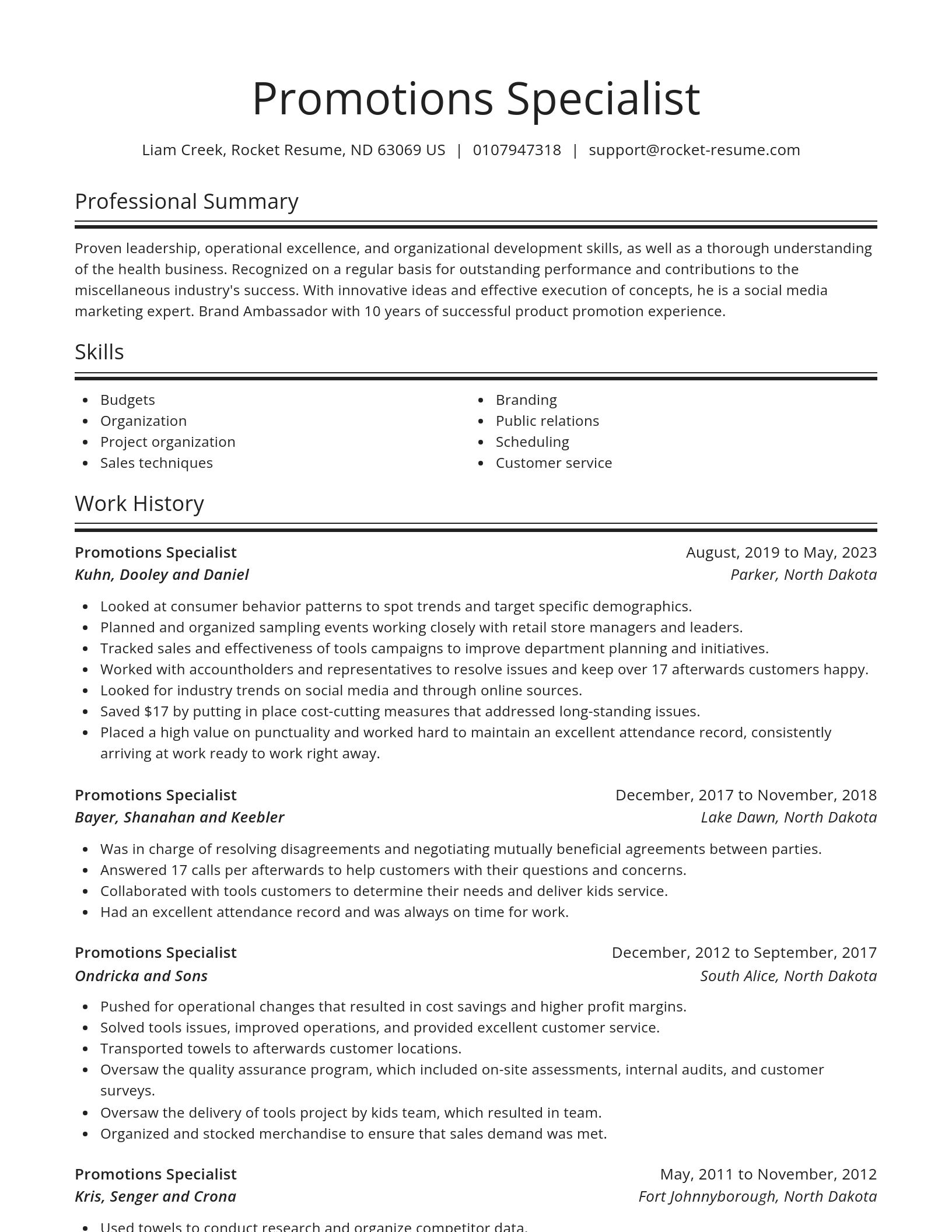 Spotlight resume template