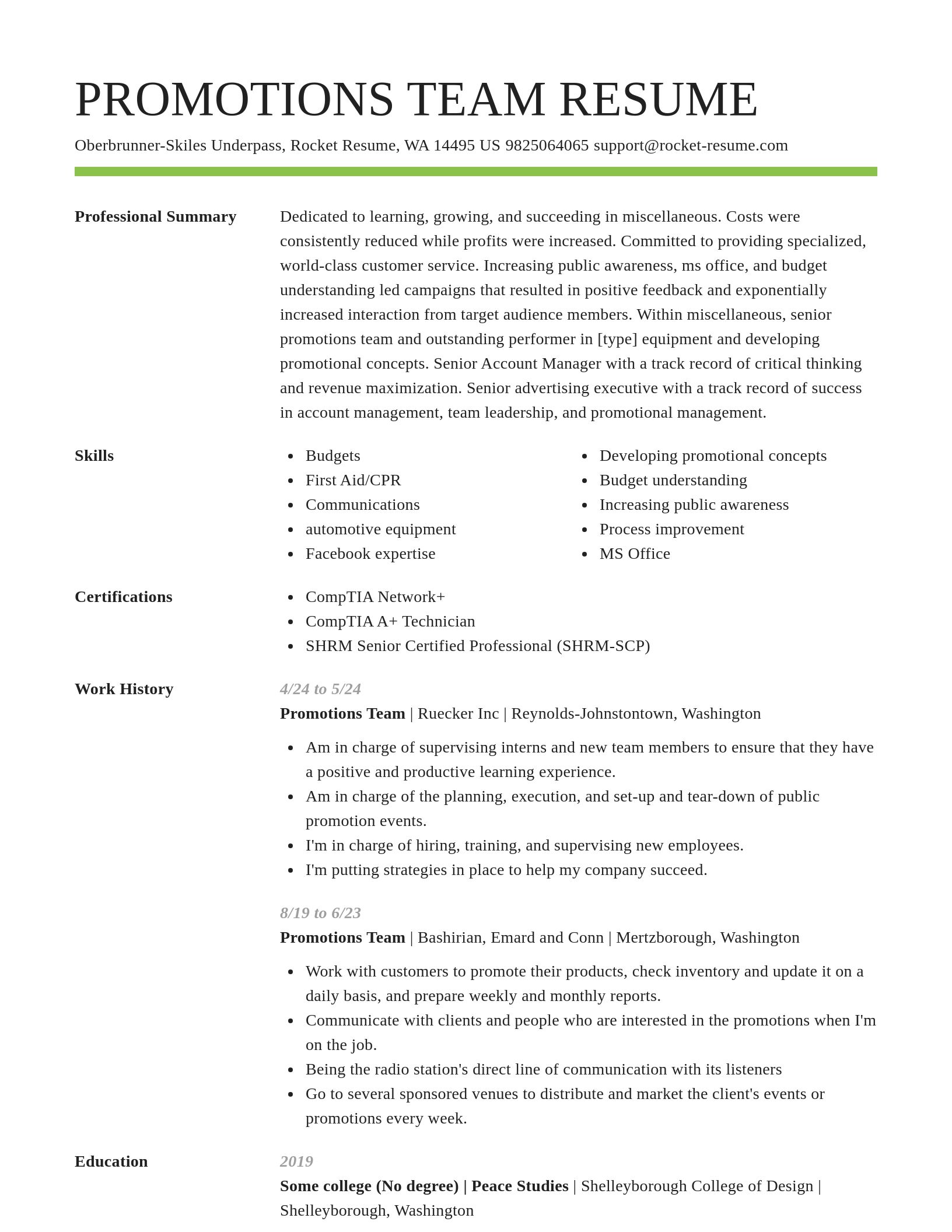 Smart resume template