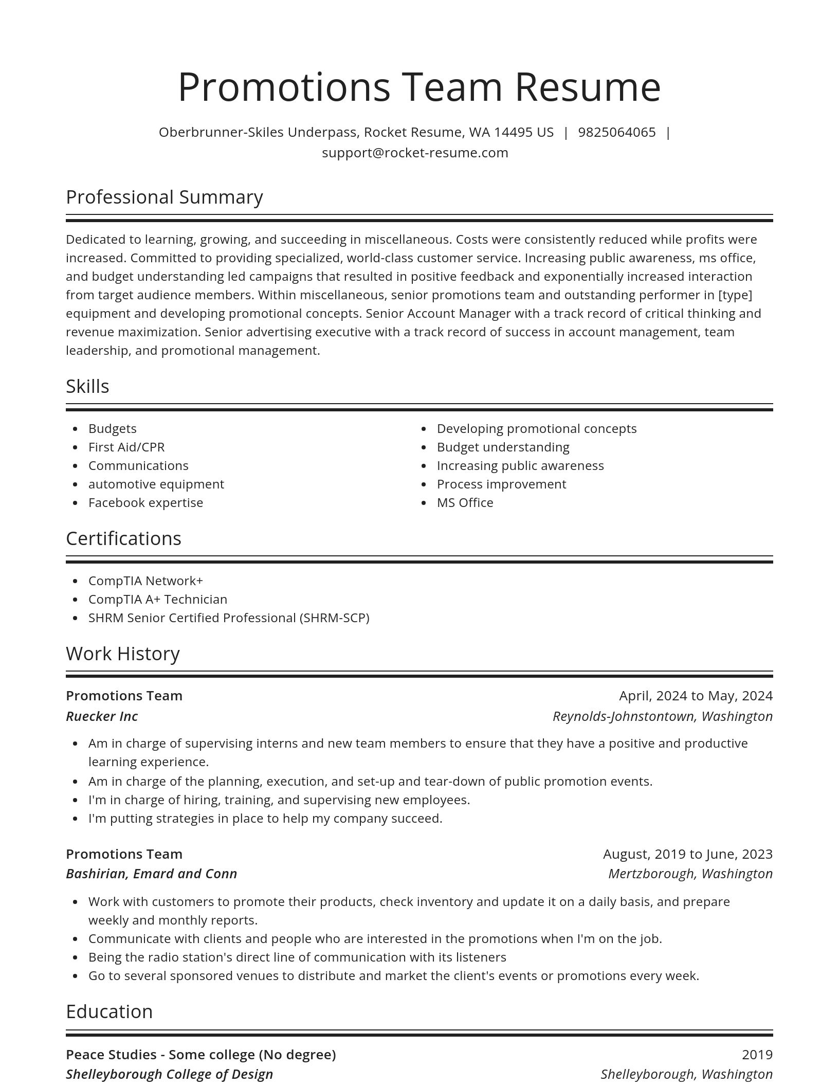 Spotlight resume template