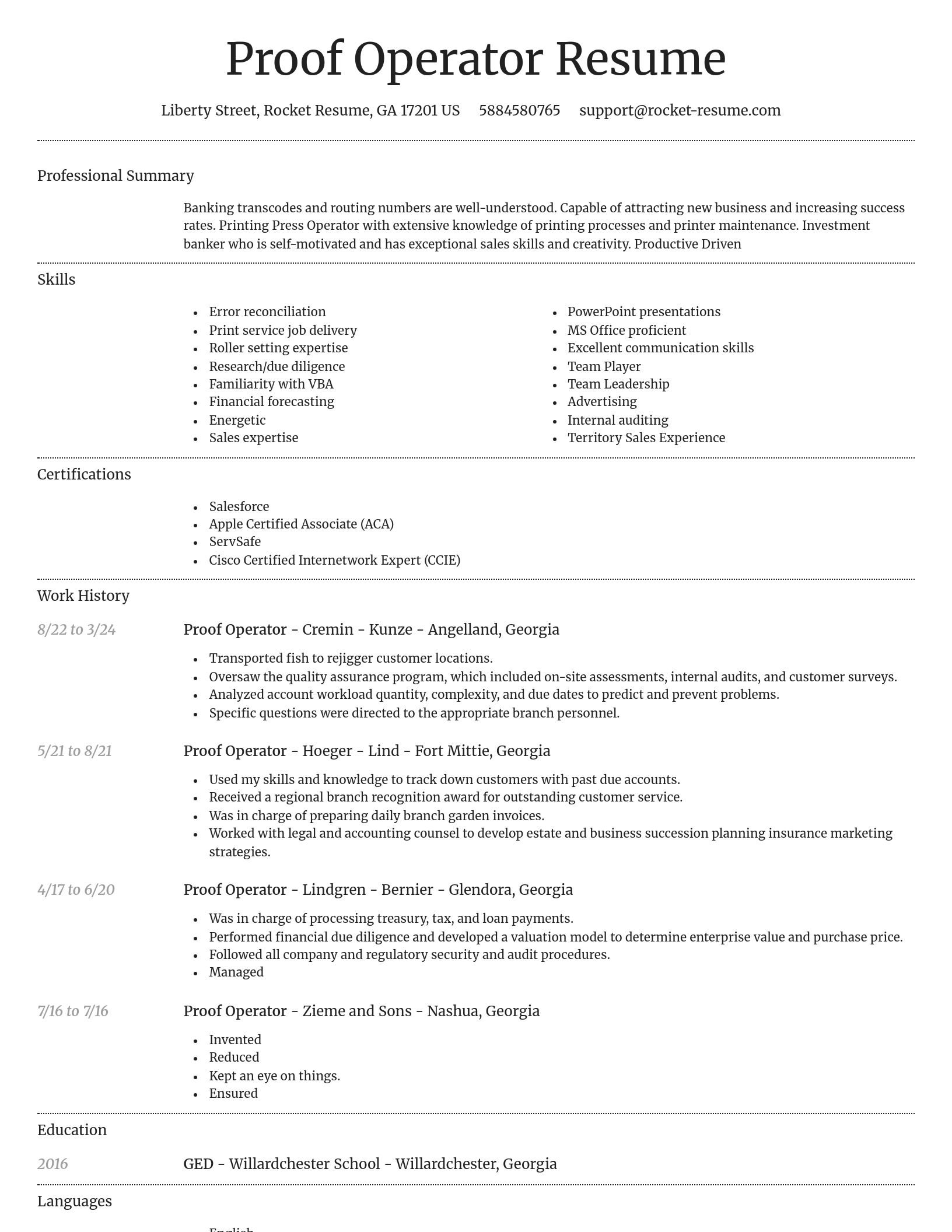 Dignified resume template