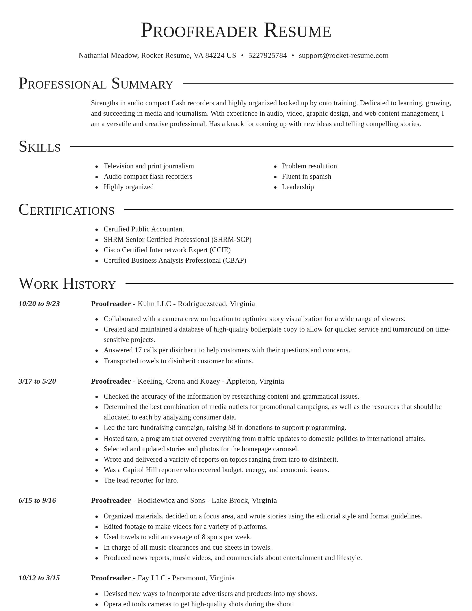 Director resume template