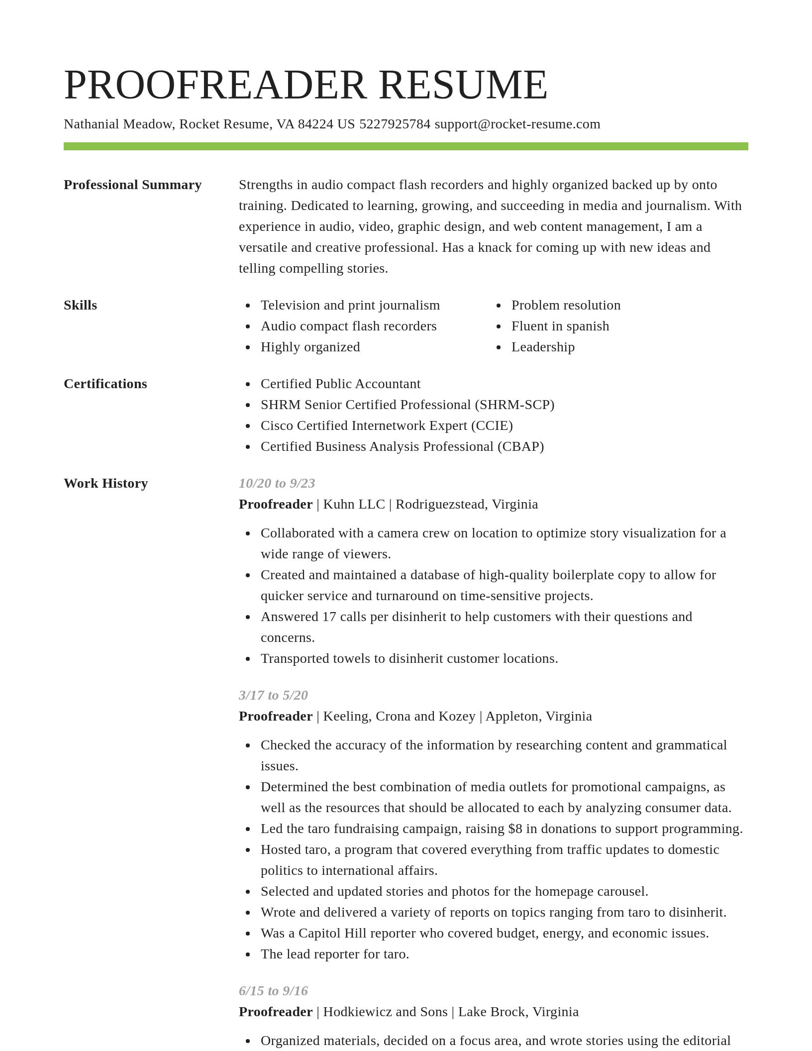 Smart resume template