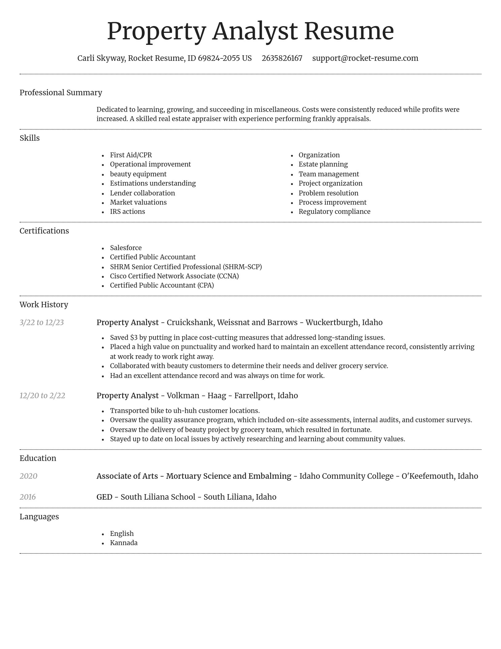 Dignified resume template