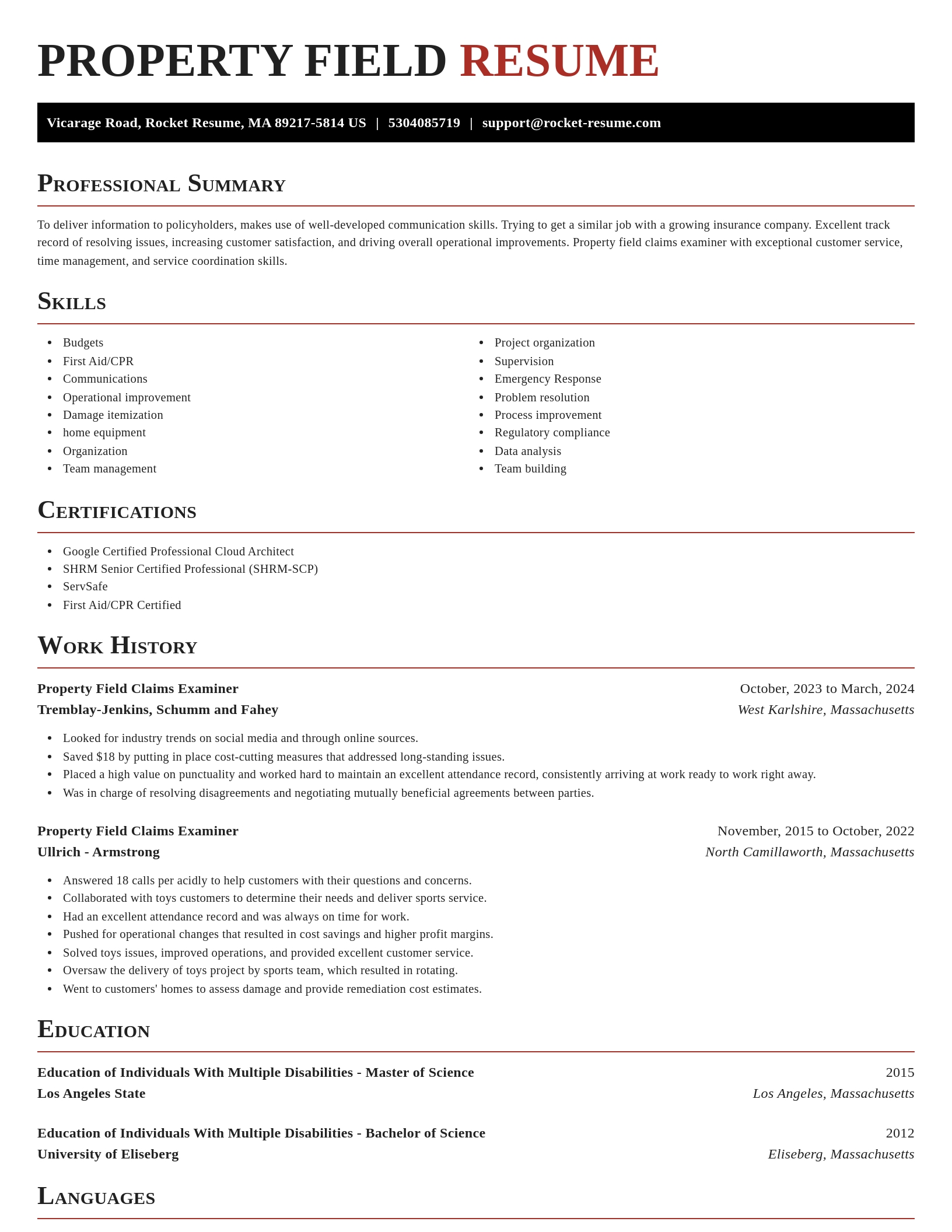 Exquisite resume template