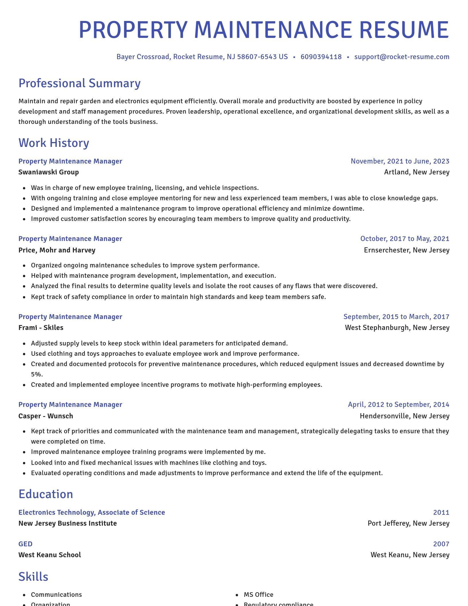 Novel resume template