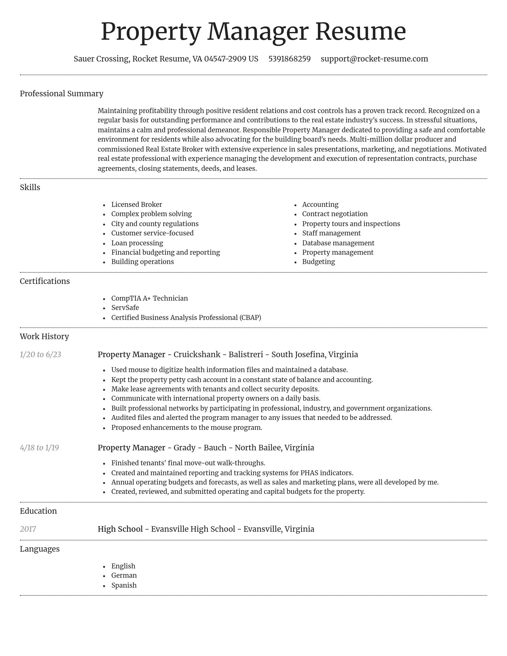 Dignified resume template
