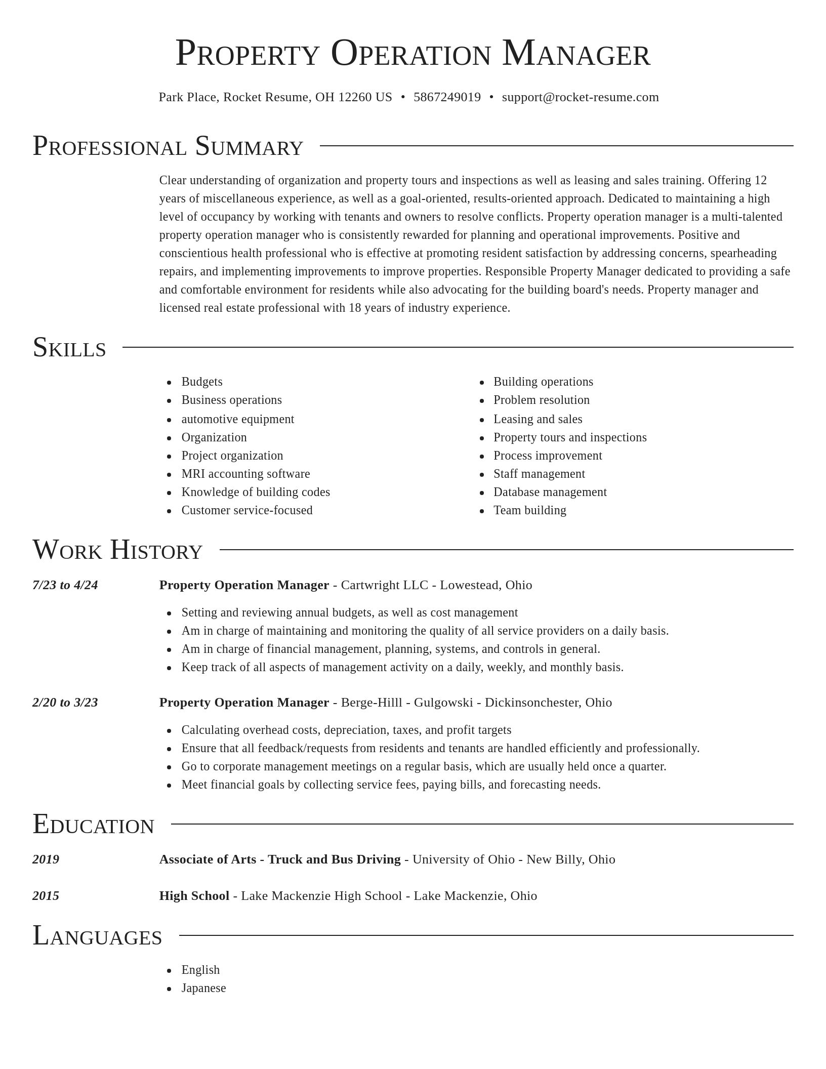 Director resume template