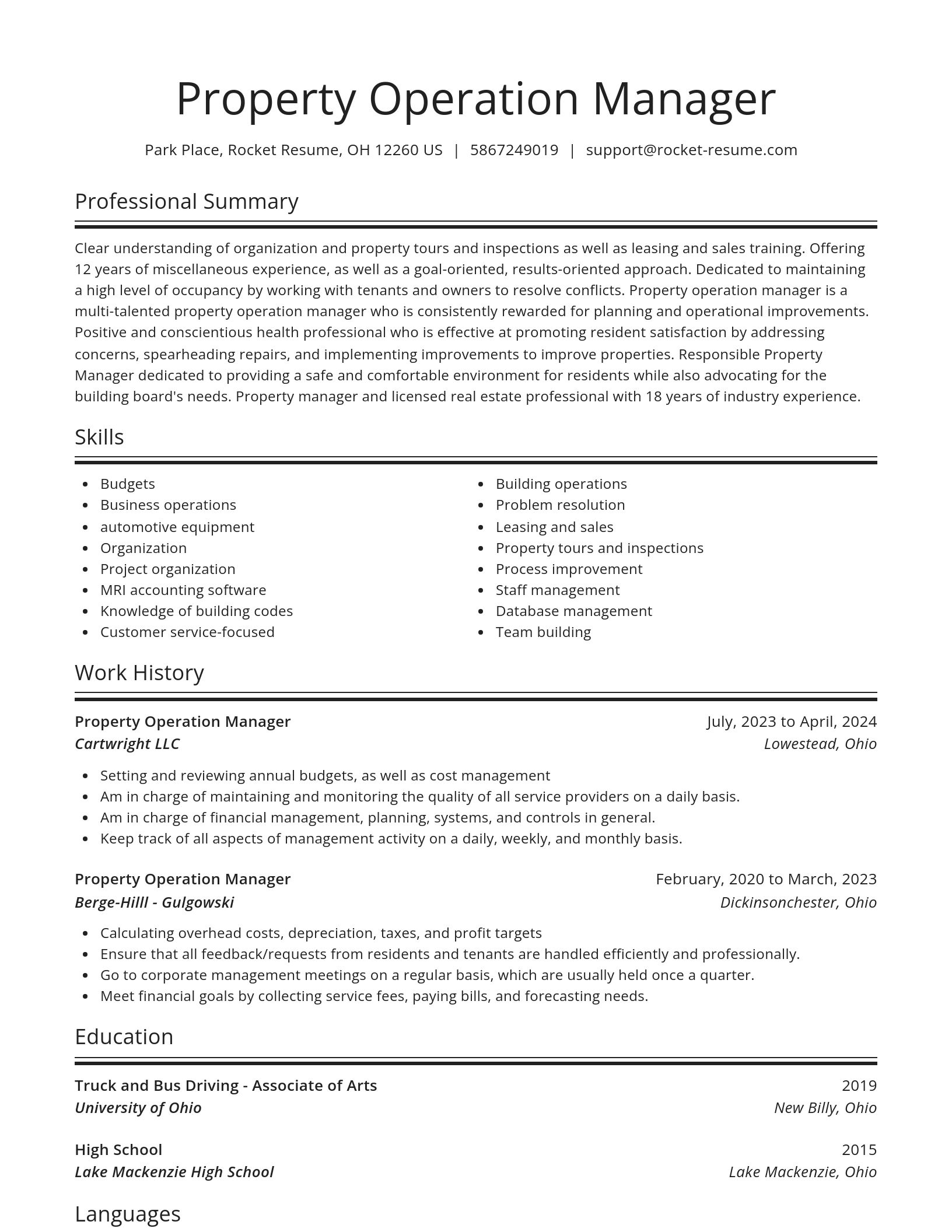 Spotlight resume template