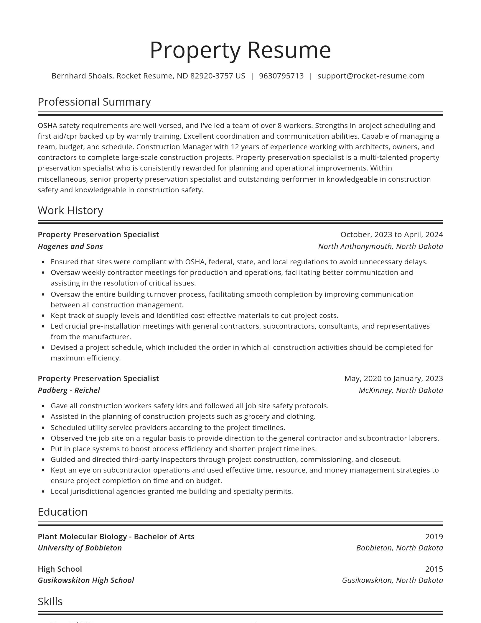 Spotlight resume template