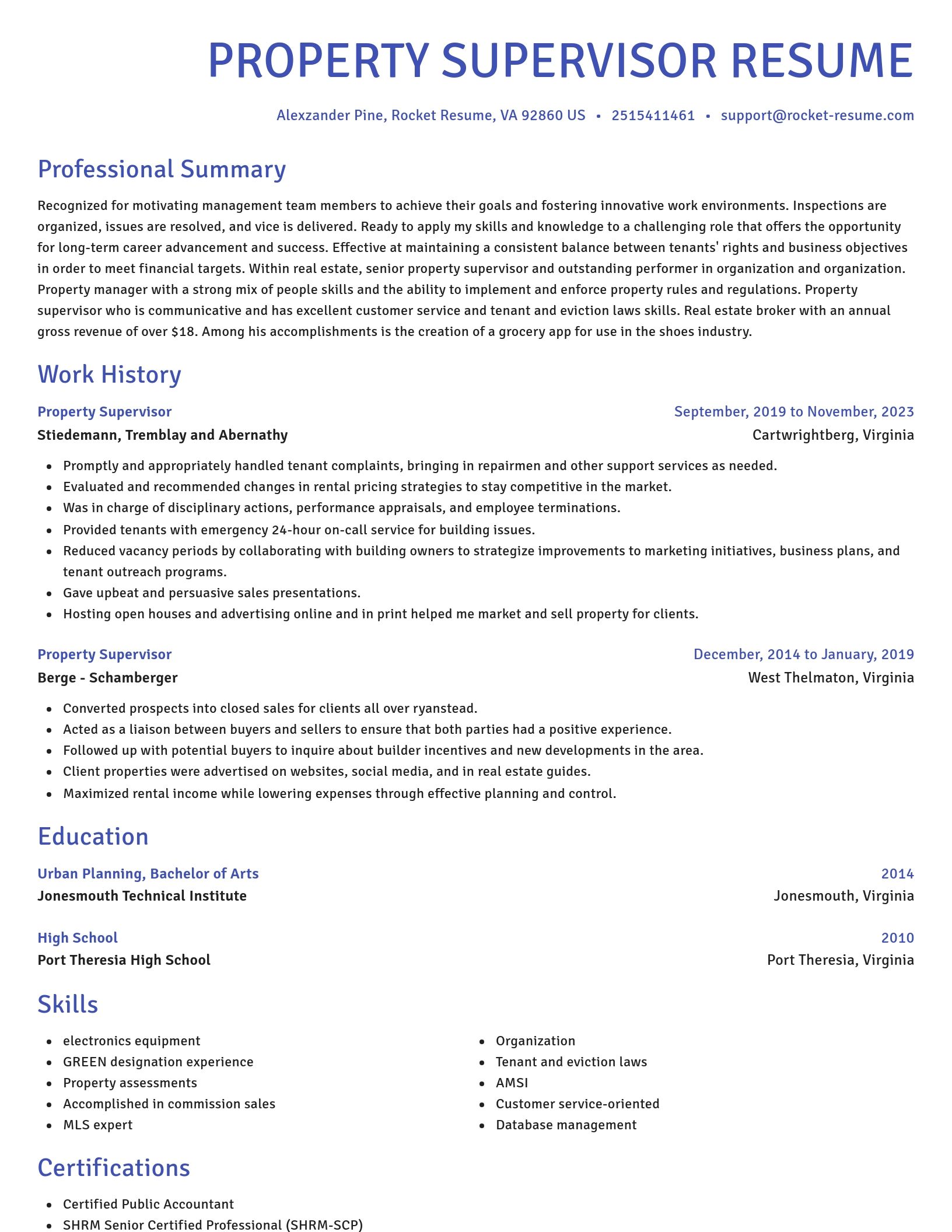 Novel resume template