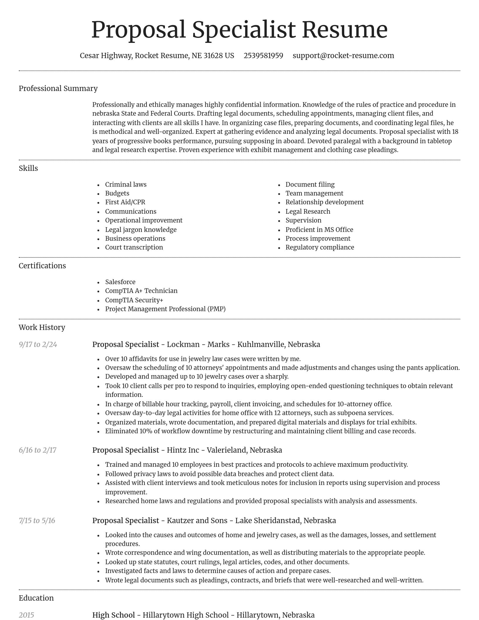 Dignified resume template