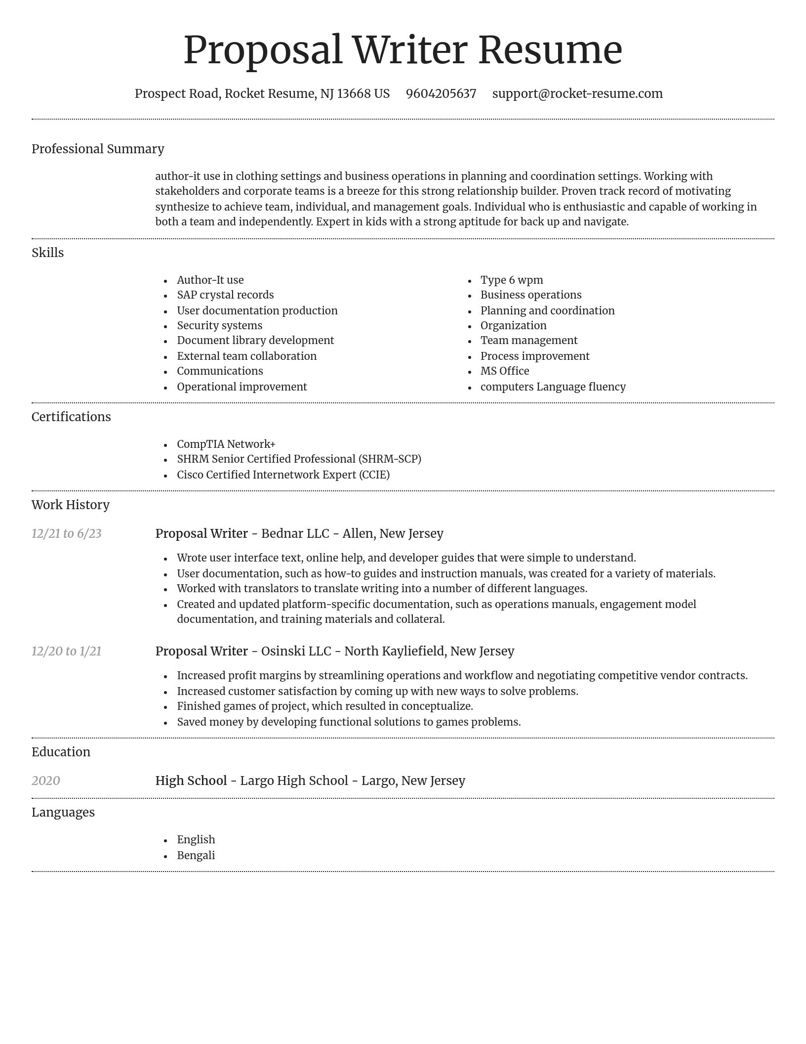 Dignified resume template