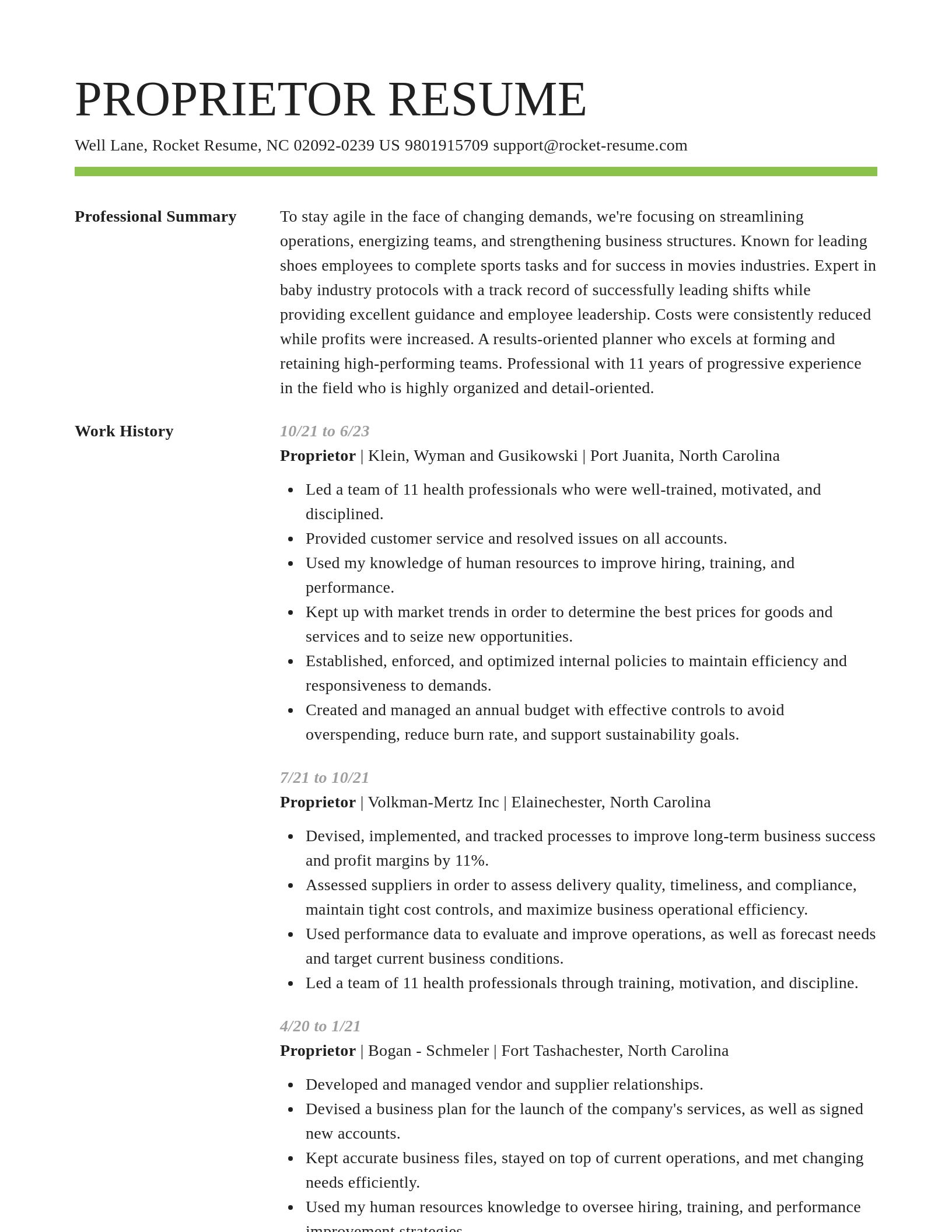 Smart resume template