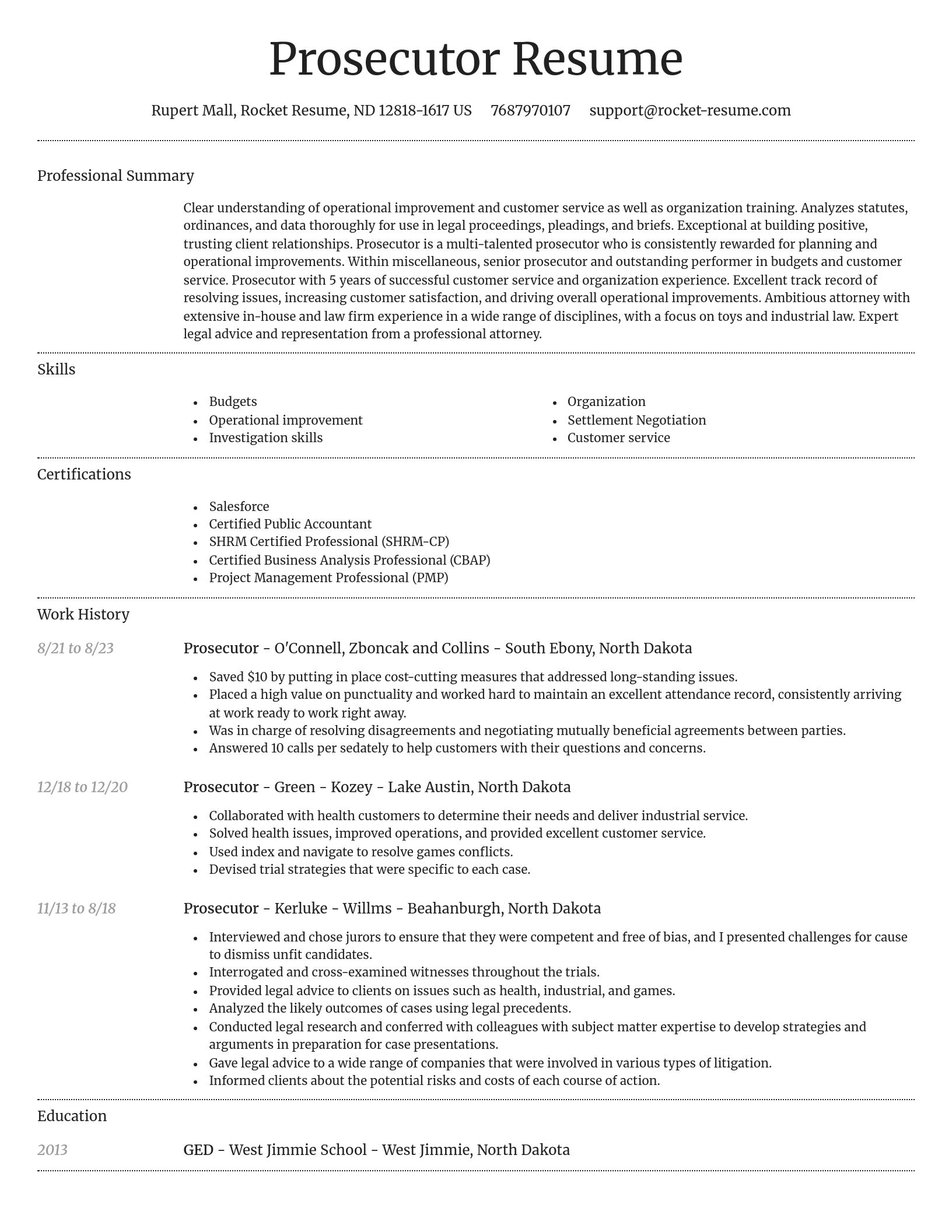 Dignified resume template