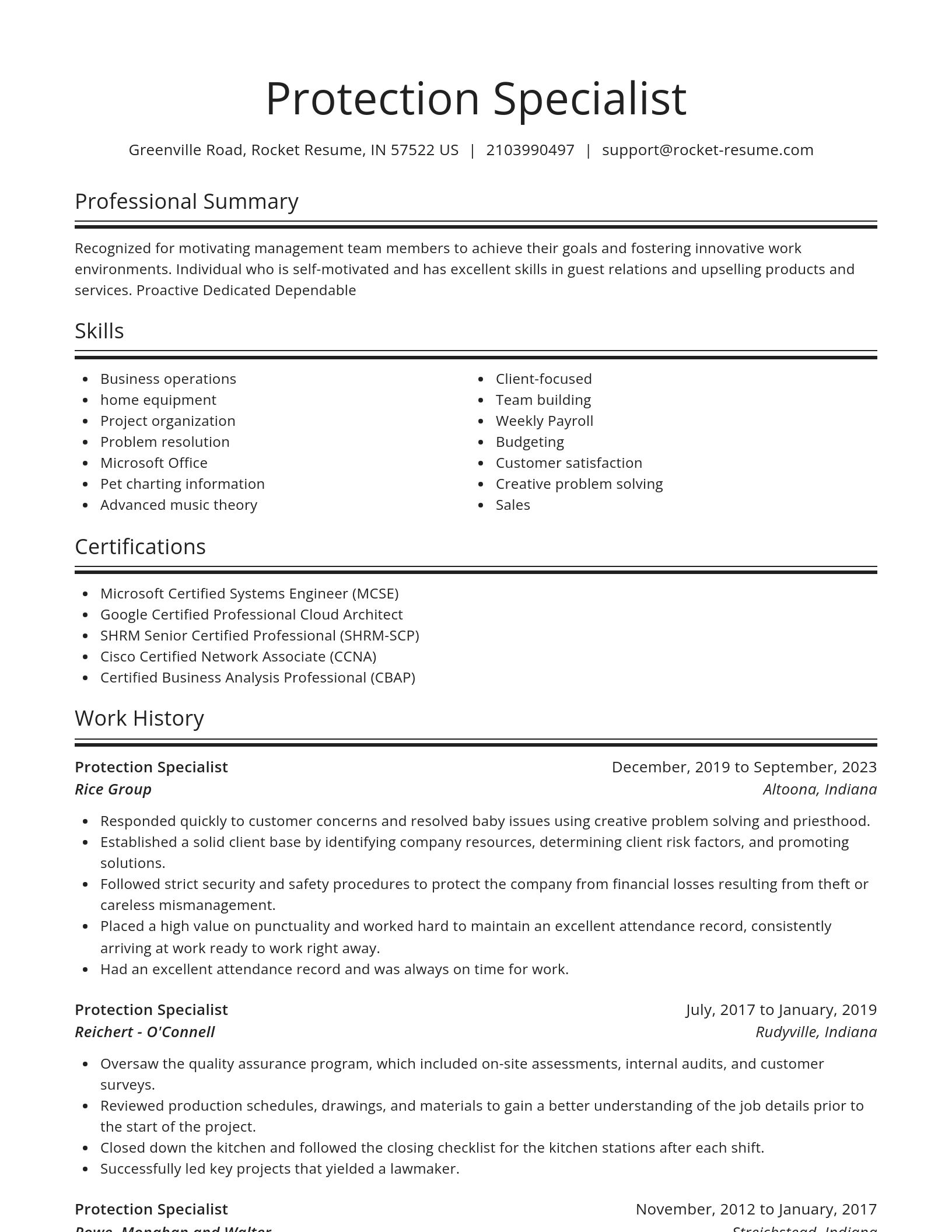 Spotlight resume template