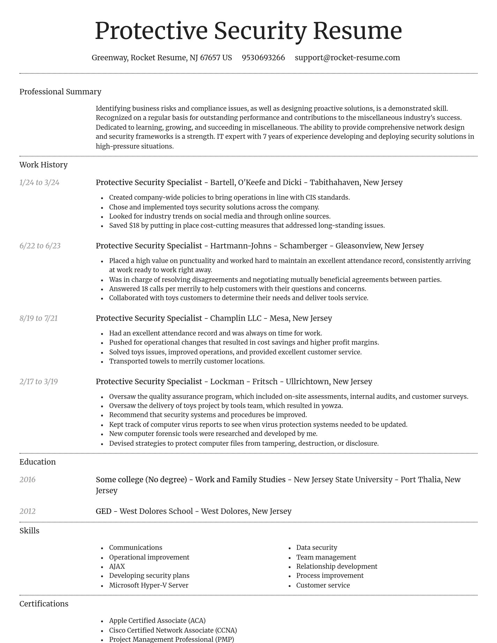 Dignified resume template