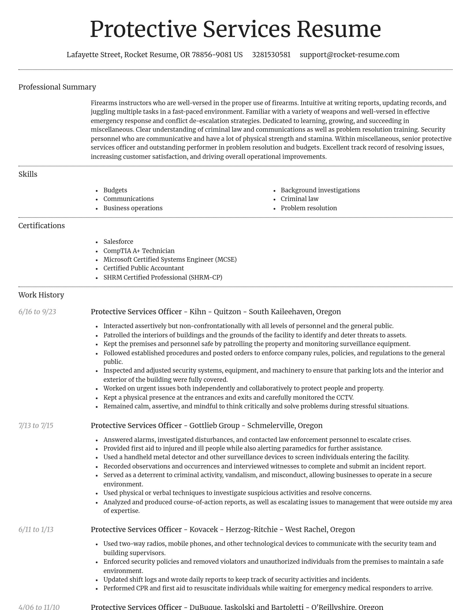 Dignified resume template