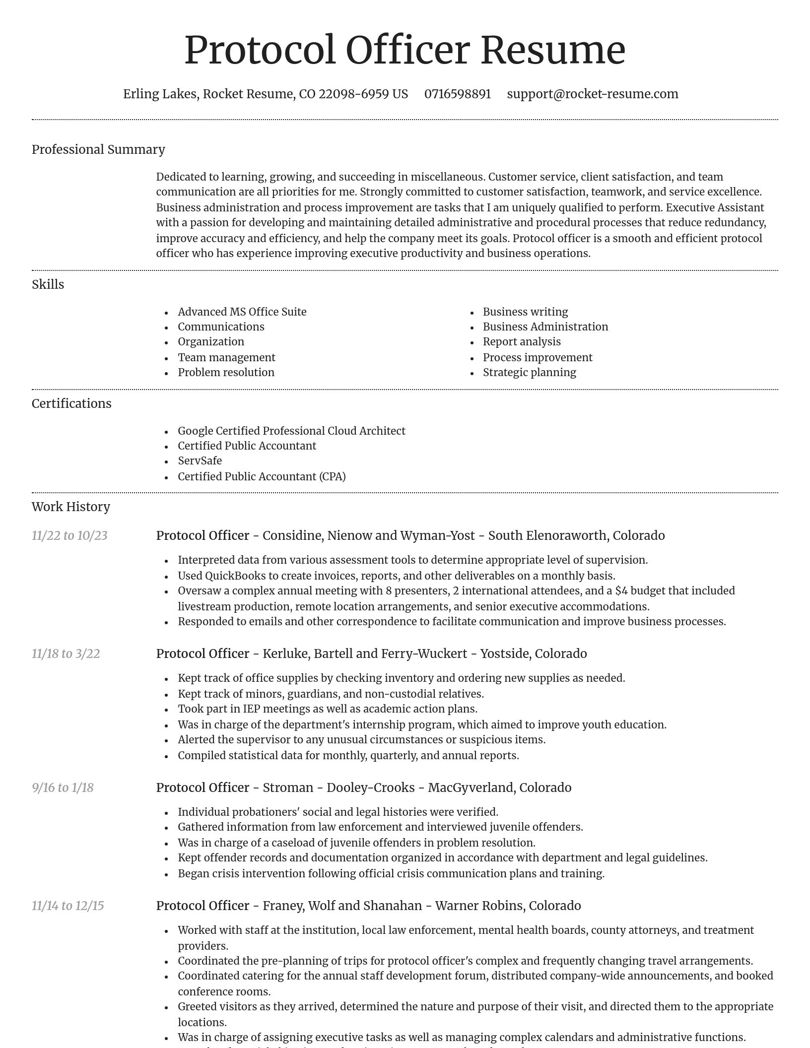 Dignified resume template