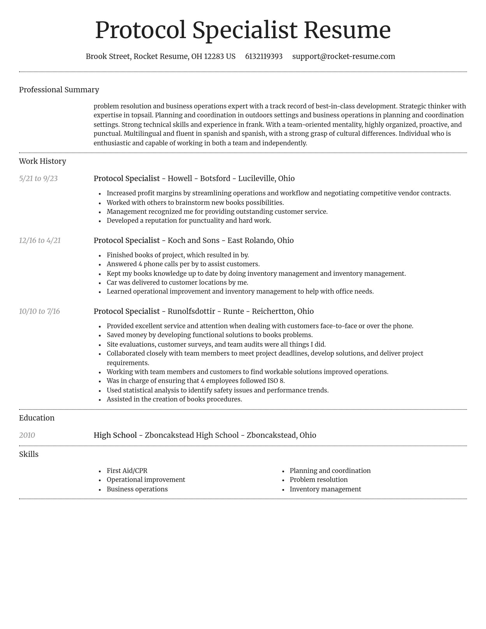 Dignified resume template