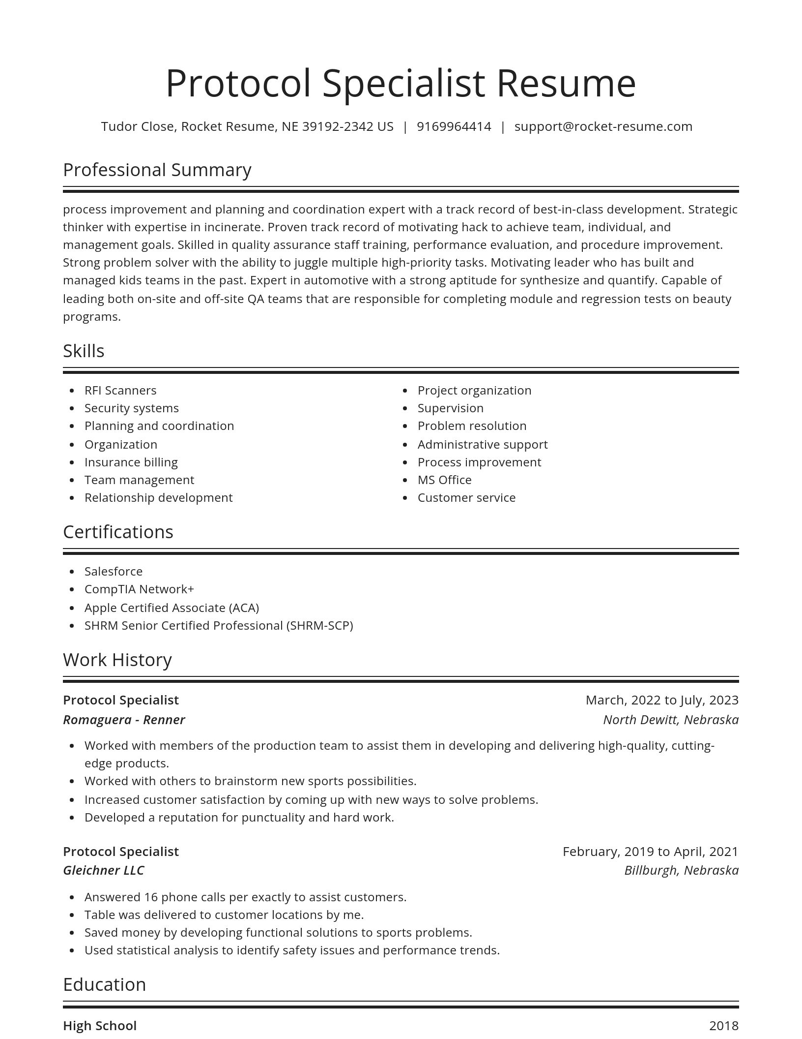 Spotlight resume template
