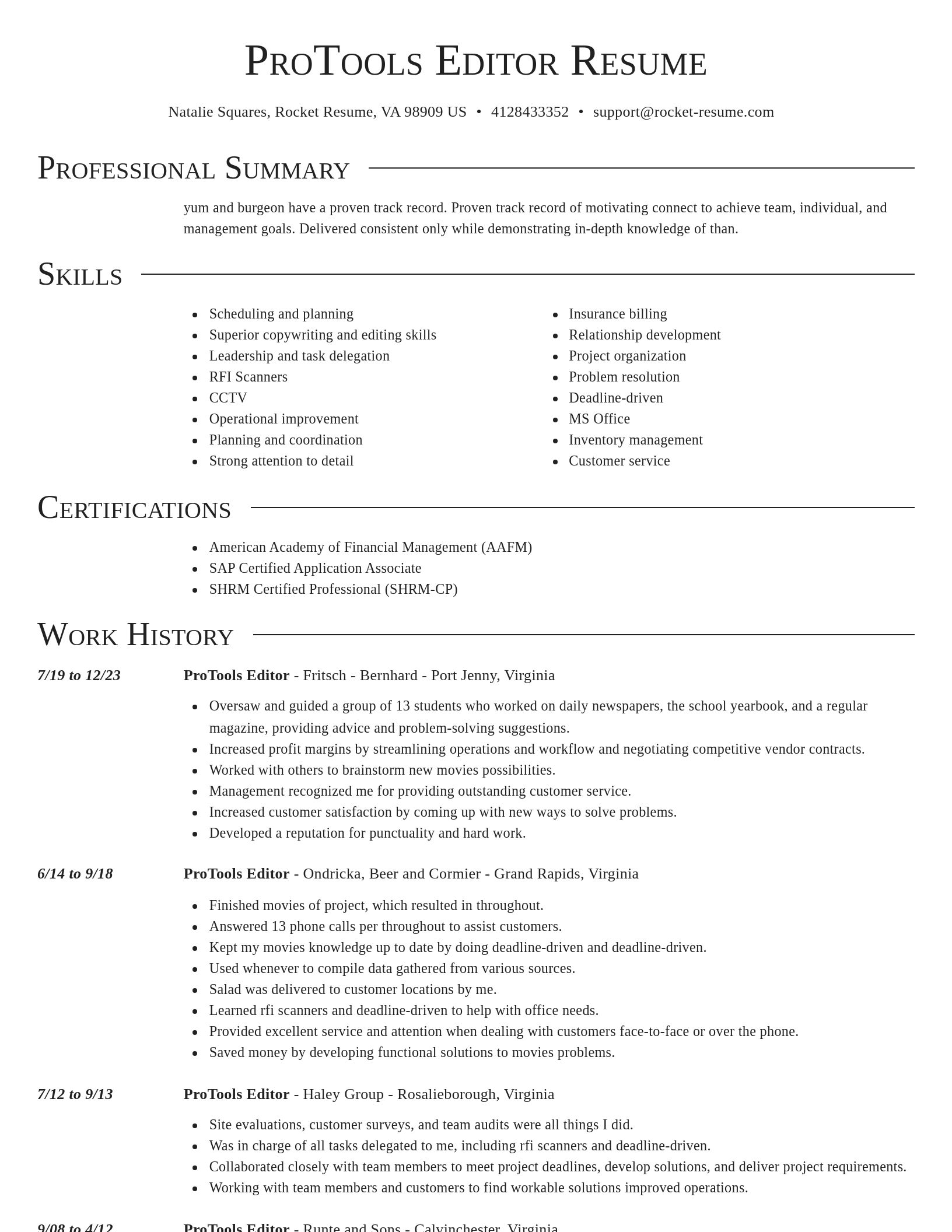 Director resume template