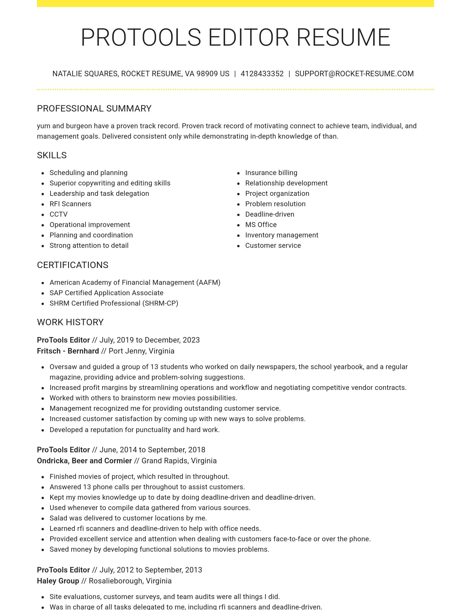 Grand resume template